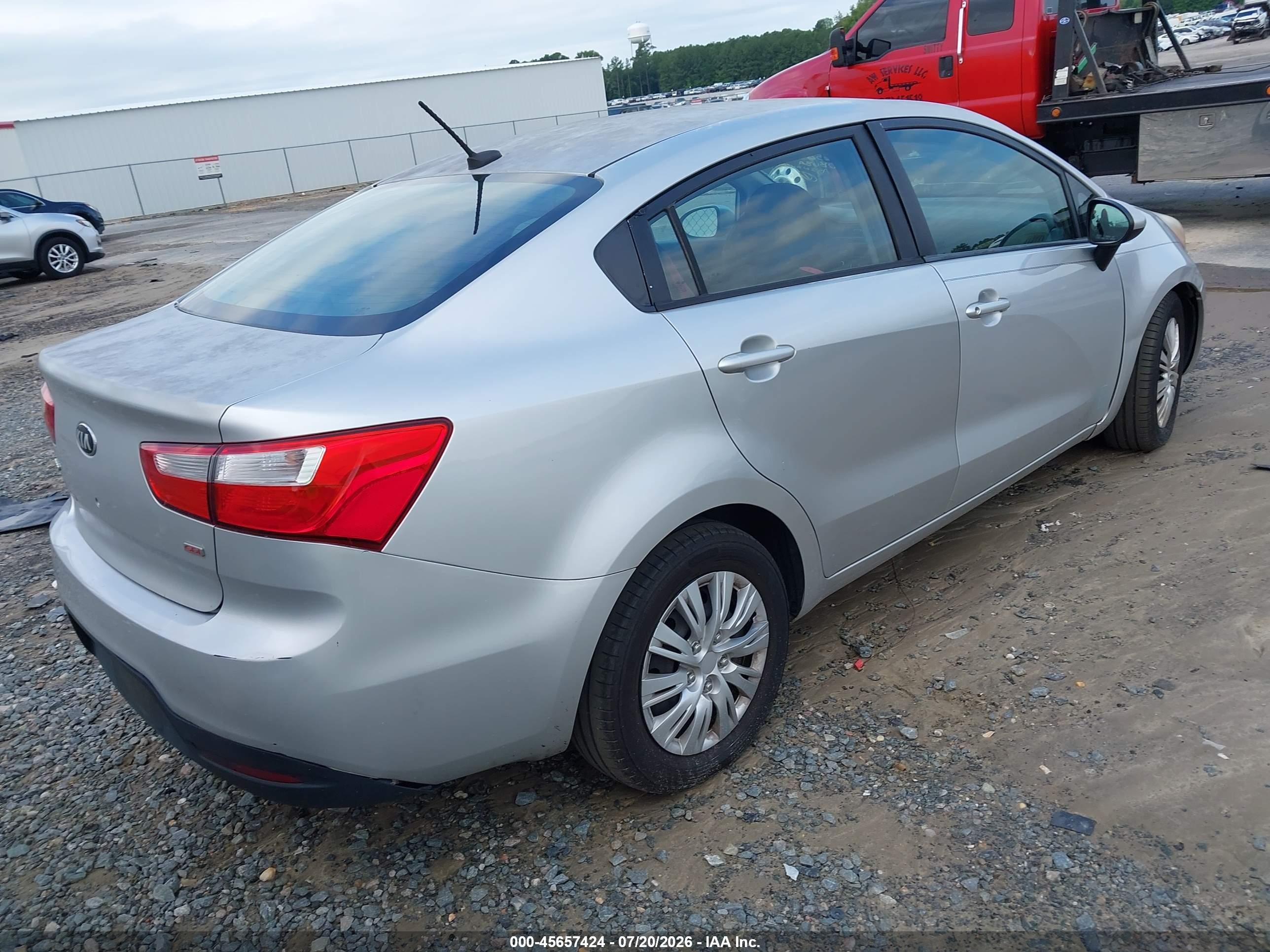 2014 Kia Rio Lx Silver vin: KNADM4A32E6415487