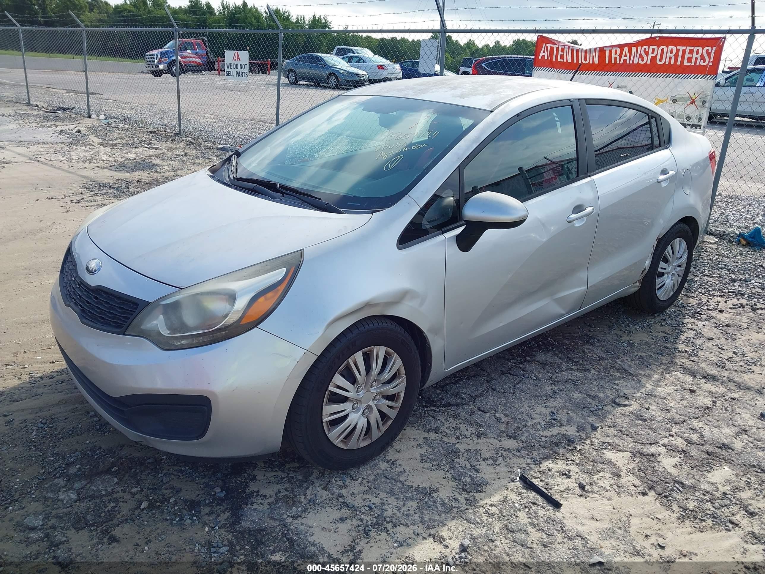 2014 Kia Rio Lx Silver vin: KNADM4A32E6415487