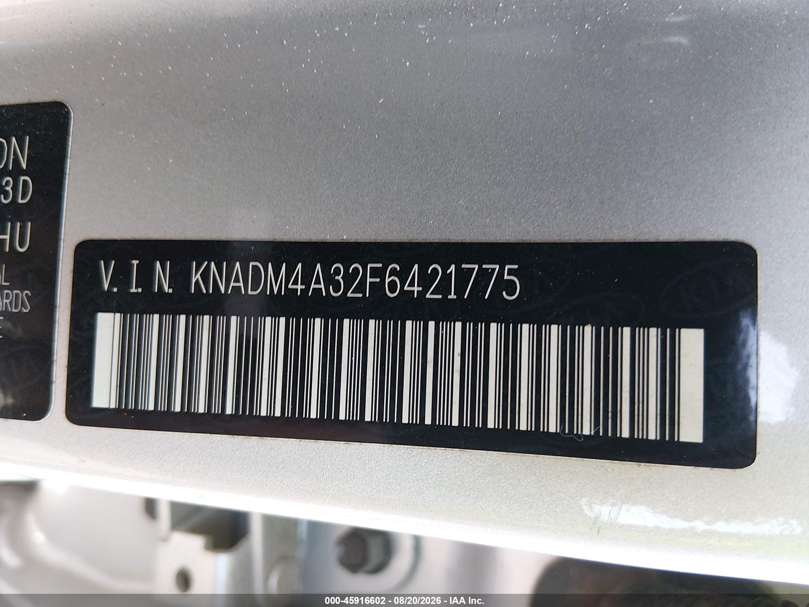 2015 Kia Rio Lx Silver vin: KNADM4A32F6421775