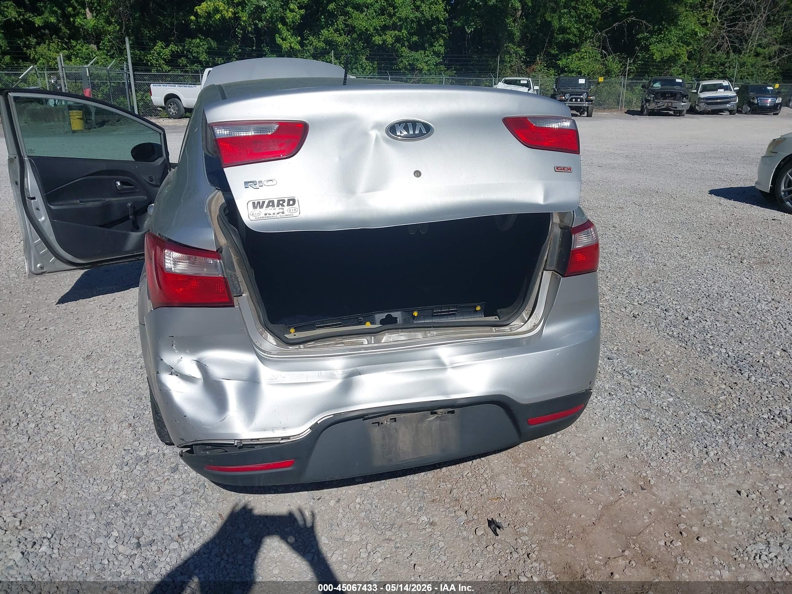 2015 Kia Rio Lx Gray vin: KNADM4A32F6451410