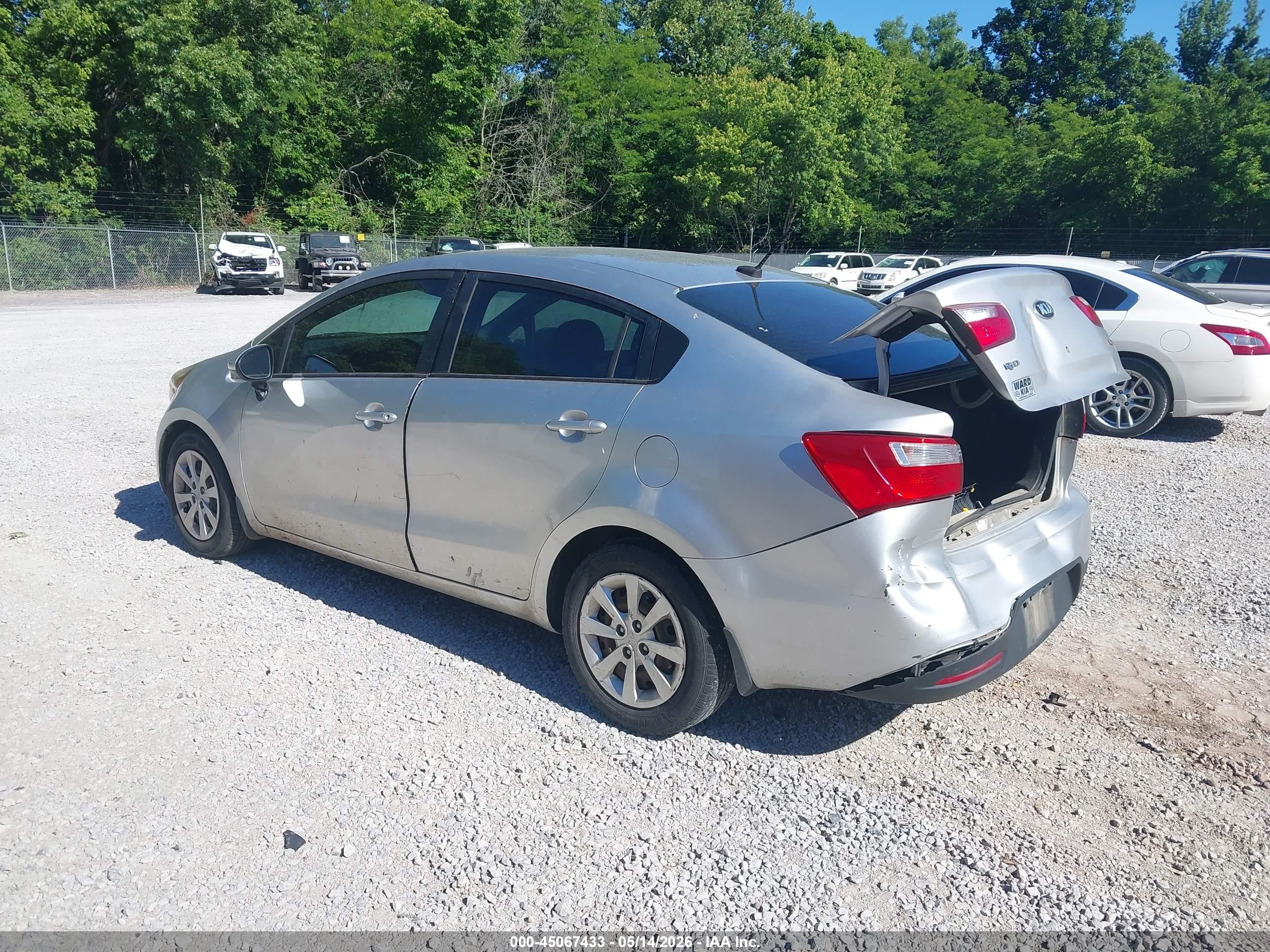 2015 Kia Rio Lx Gray vin: KNADM4A32F6451410