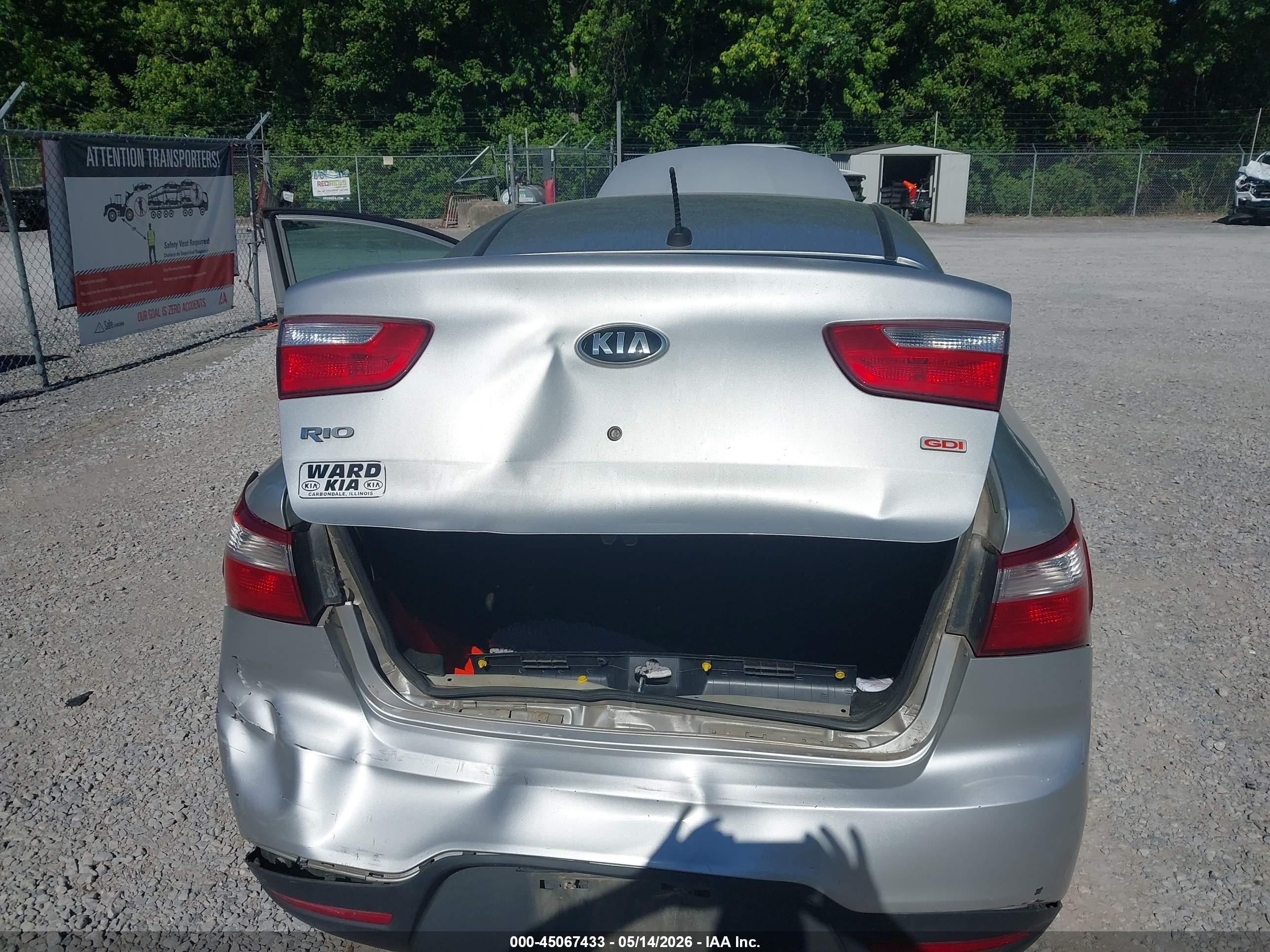 2015 Kia Rio Lx Gray vin: KNADM4A32F6451410