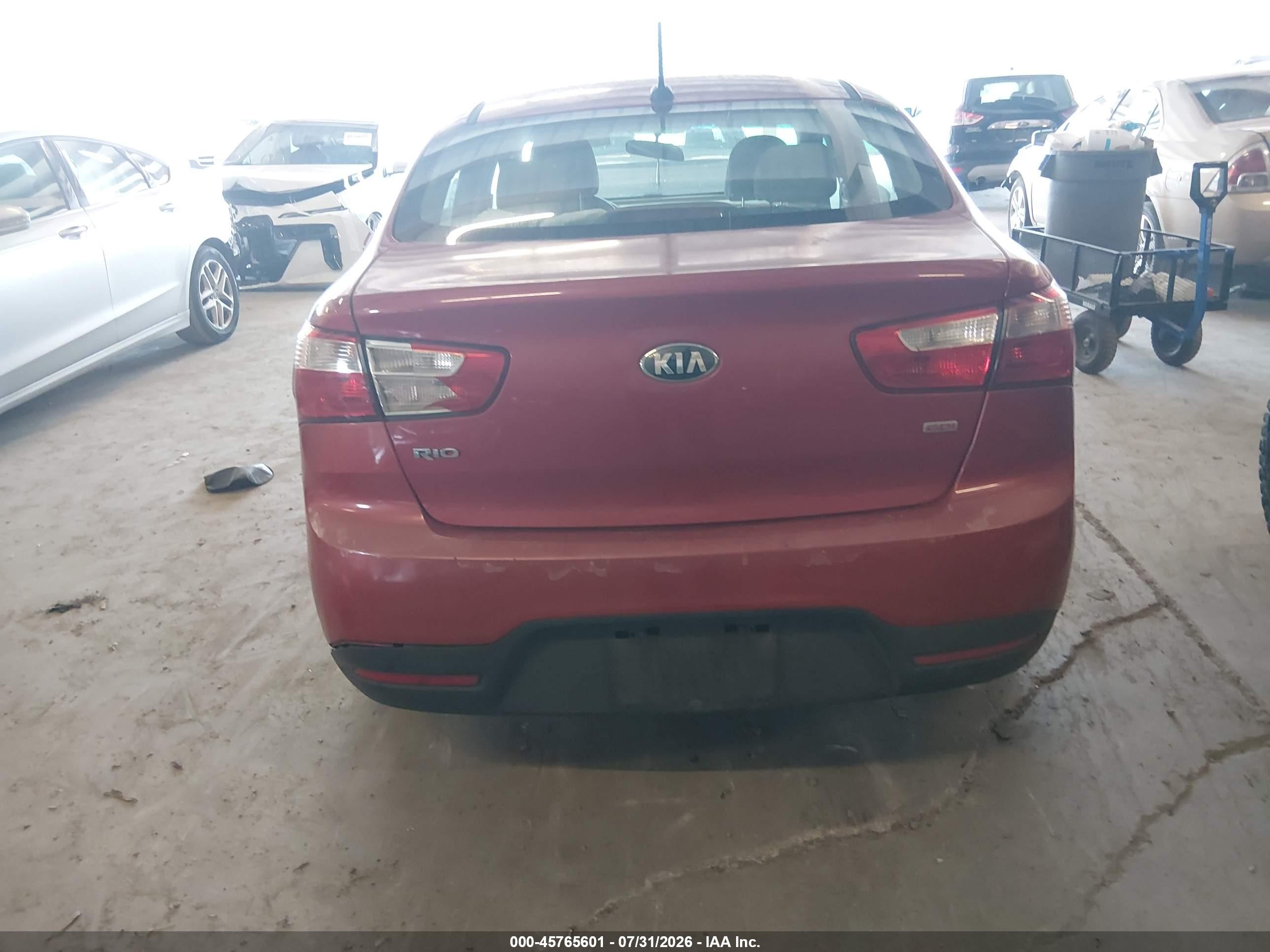 2015 Kia Rio Lx Red vin: KNADM4A32F6484505