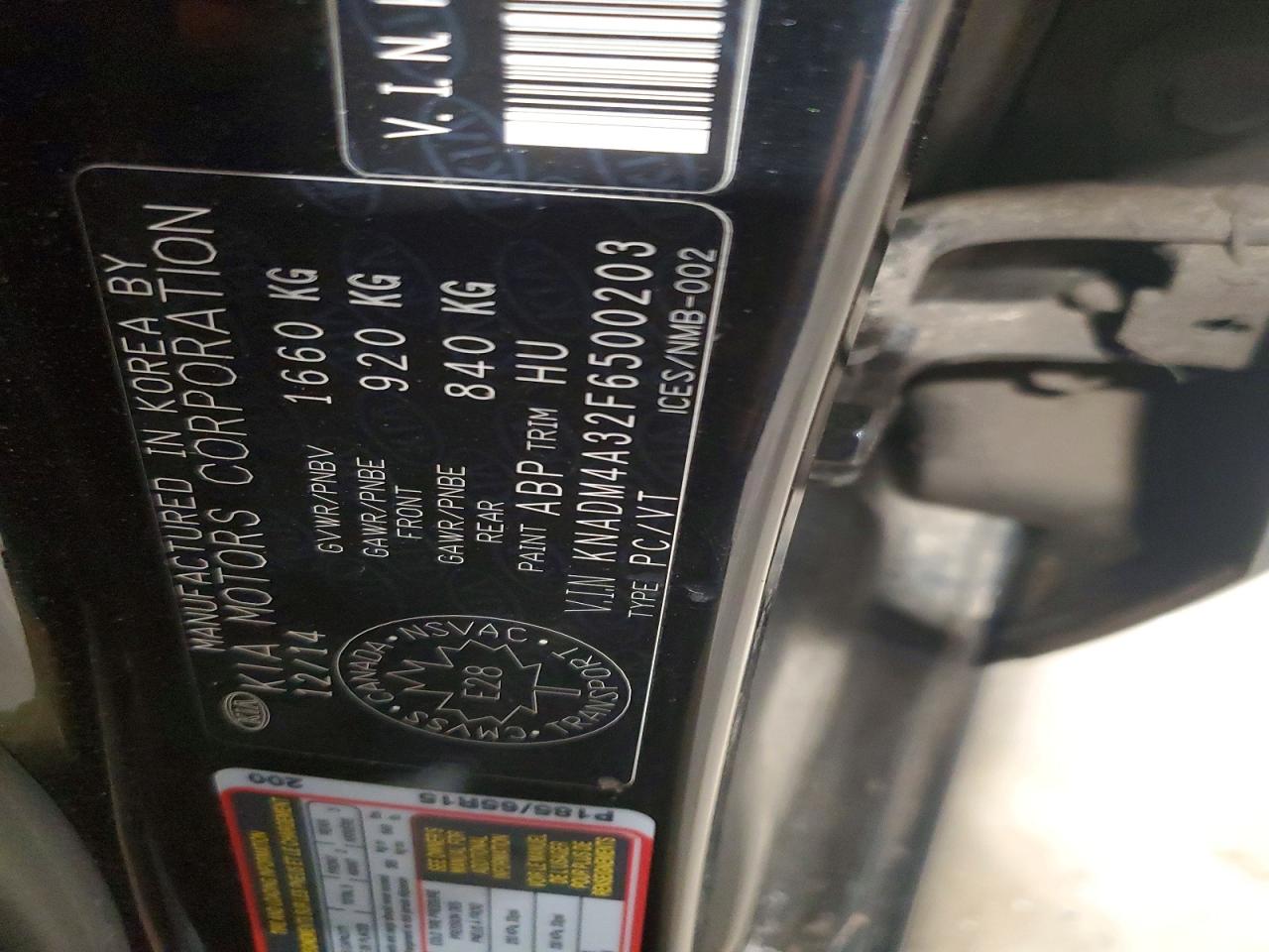 2015 Kia Rio Lx 4dr Black vin: KNADM4A32F6500203