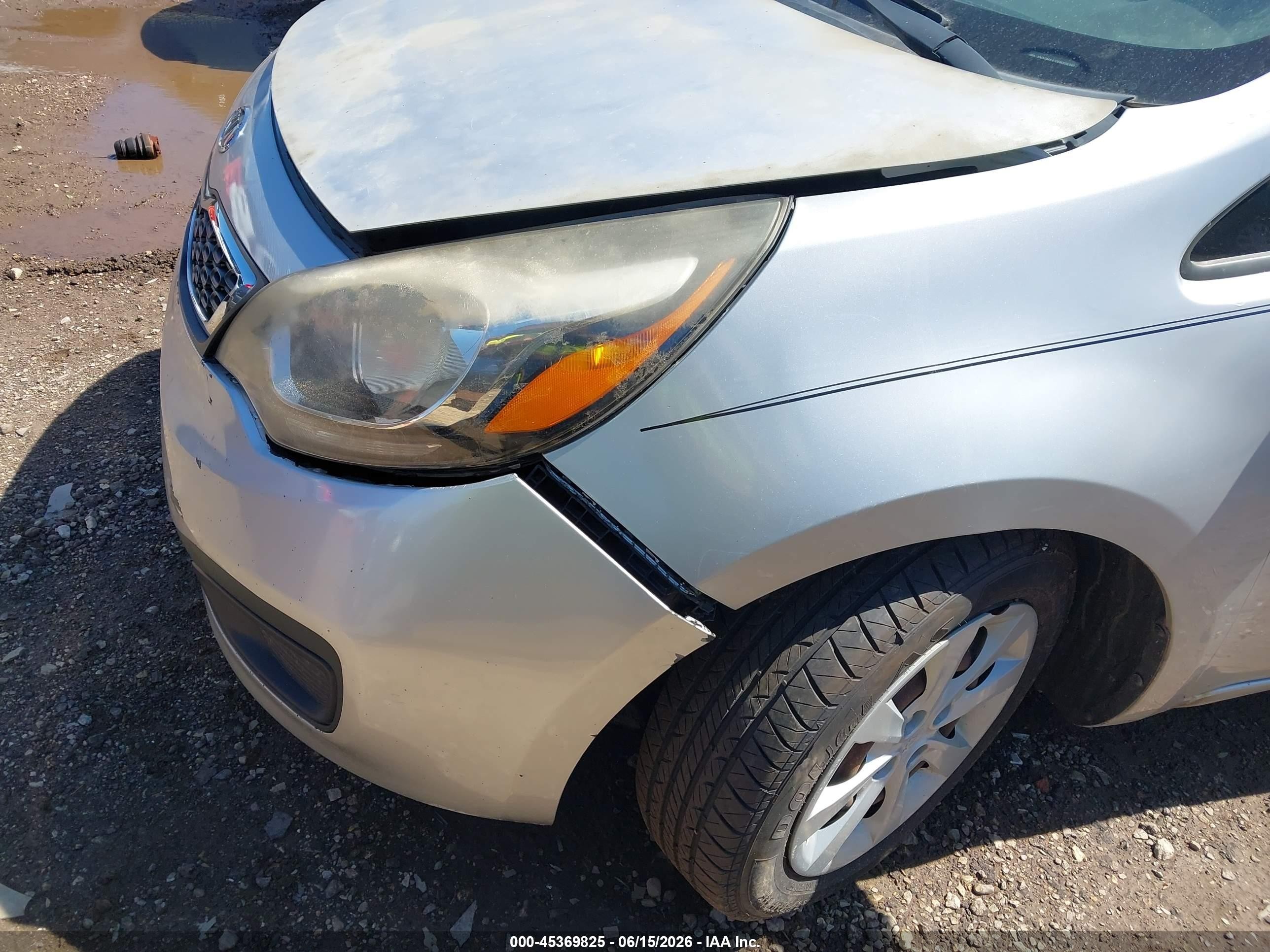 2013 Kia Rio Lx Silver vin: KNADM4A33D6126391