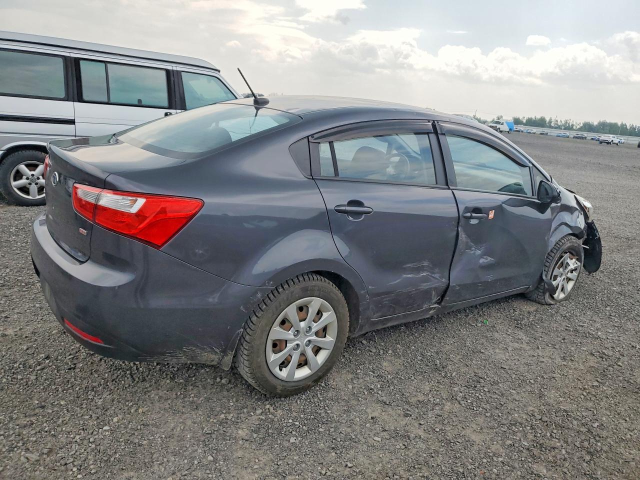 2013 Kia Rio Lx Gray vin: KNADM4A33D6131963