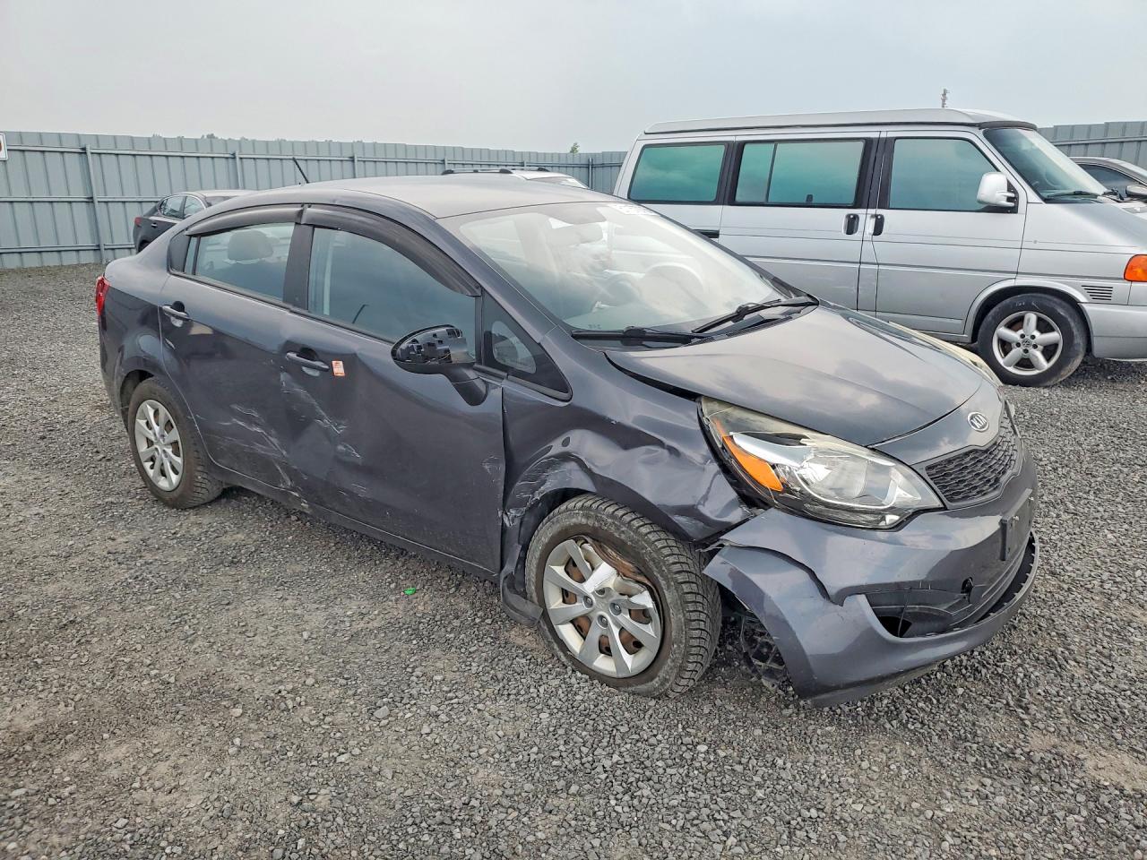 2013 Kia Rio Lx Gray vin: KNADM4A33D6131963