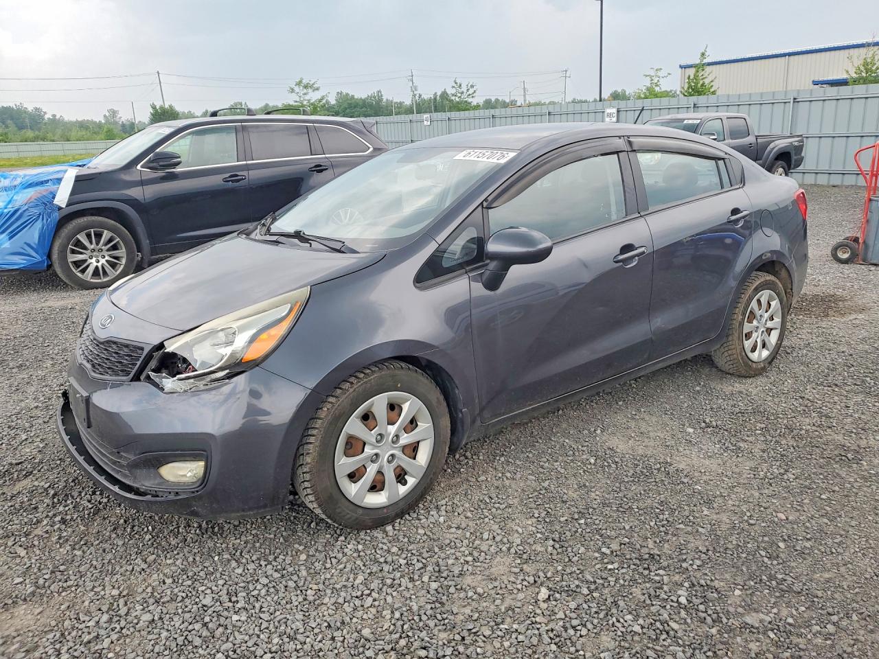 2013 Kia Rio Lx Gray vin: KNADM4A33D6131963