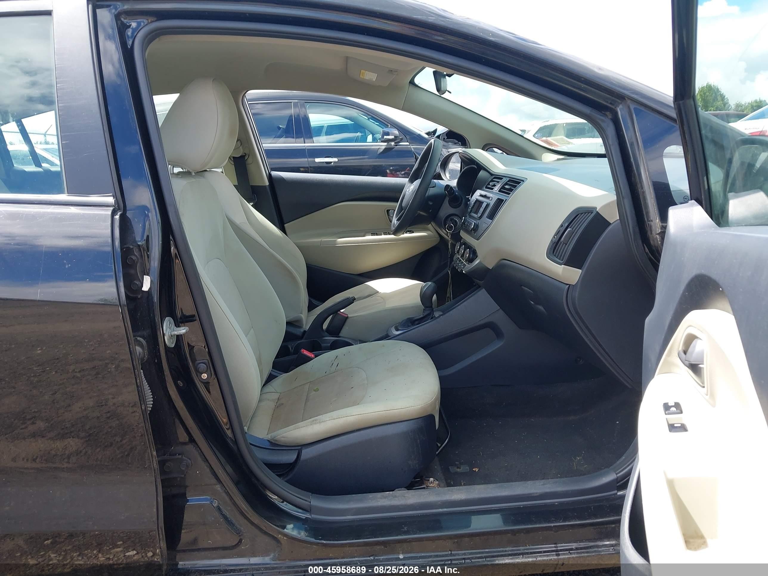 2013 Kia Rio Lx Черный vin: KNADM4A33D6140405