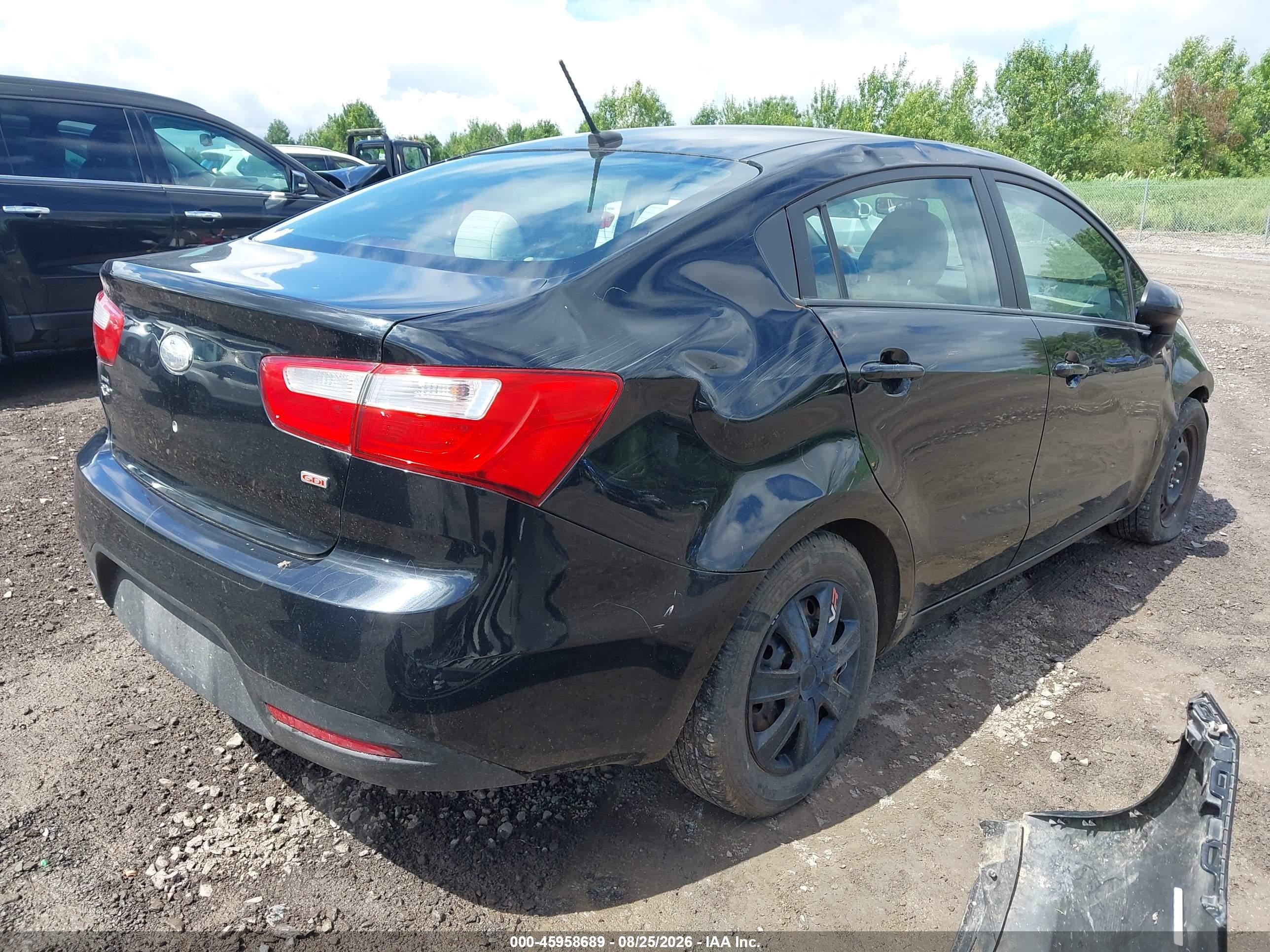 2013 Kia Rio Lx Черный vin: KNADM4A33D6140405