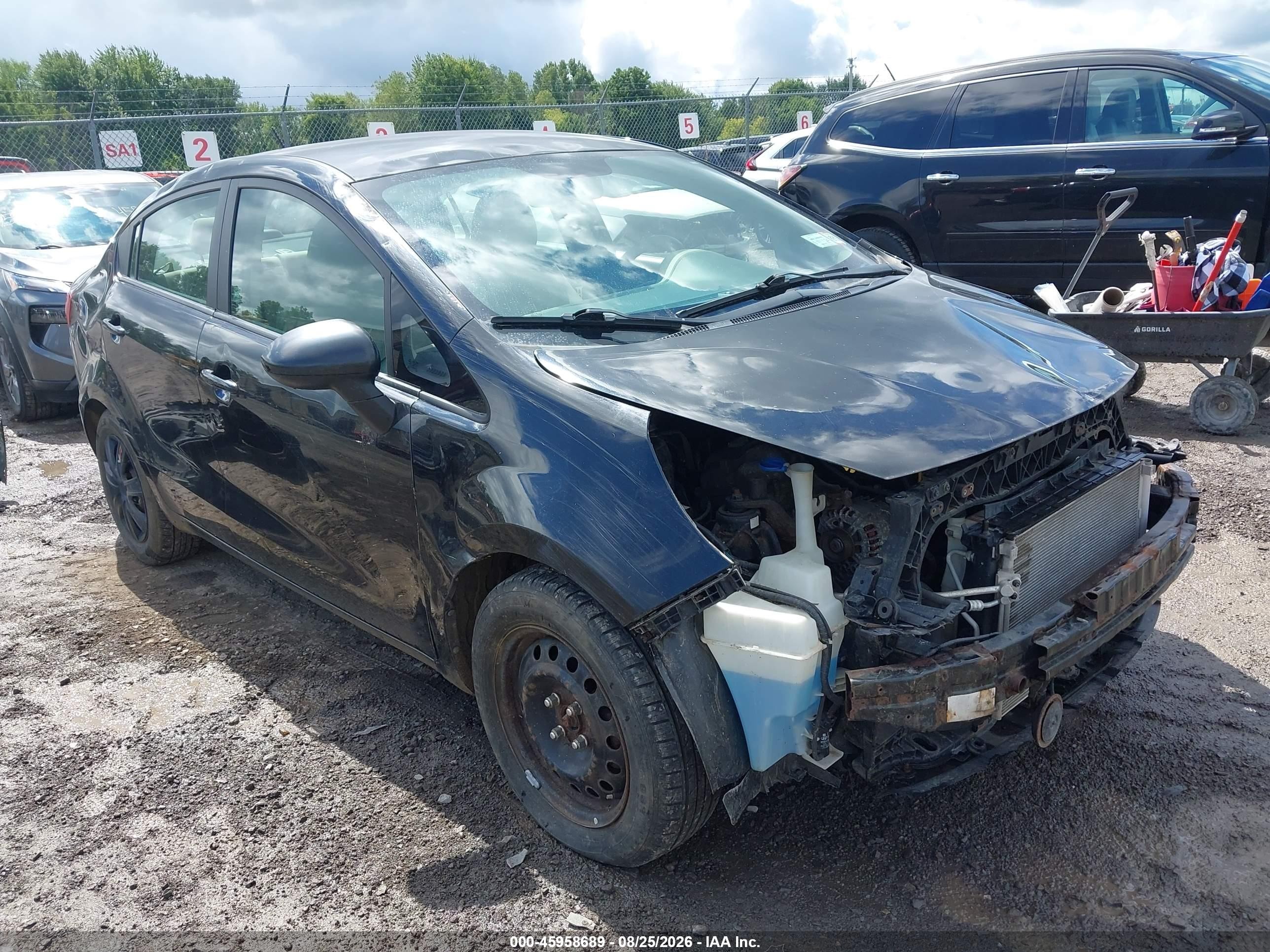 2013 Kia Rio Lx Черный vin: KNADM4A33D6140405
