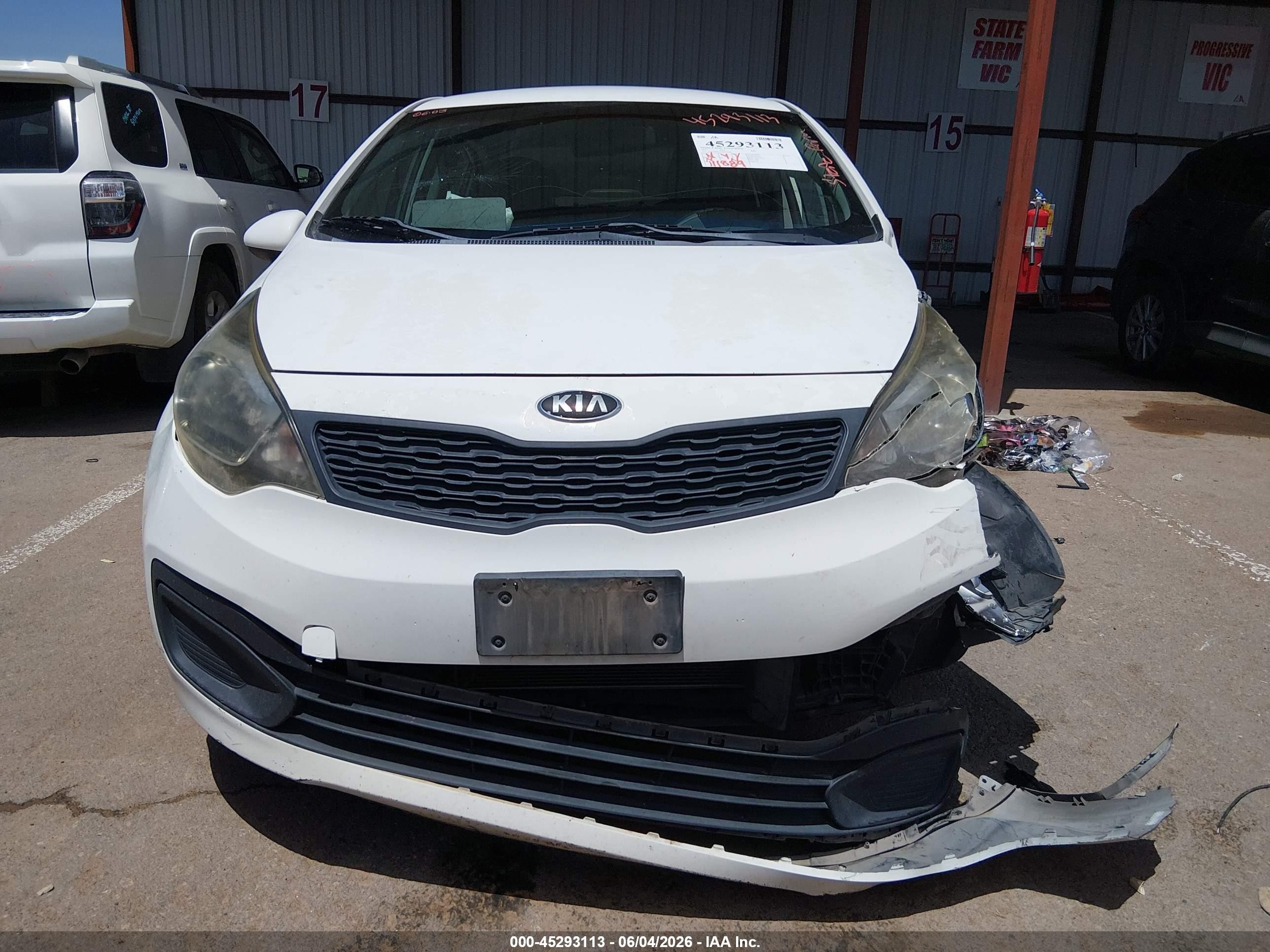 2013 Kia Rio Lx White vin: KNADM4A33D6291440