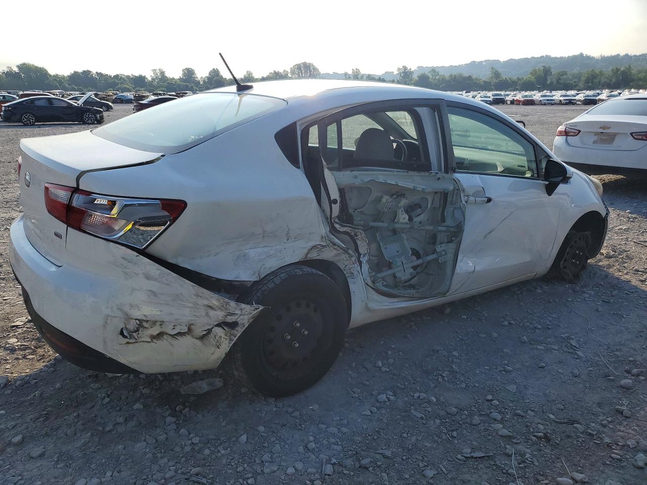 2014 Kia Rio Lx White vin: KNADM4A33E6328486