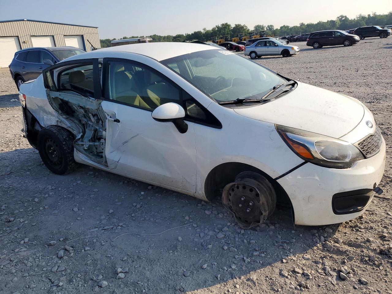 2014 Kia Rio Lx White vin: KNADM4A33E6328486