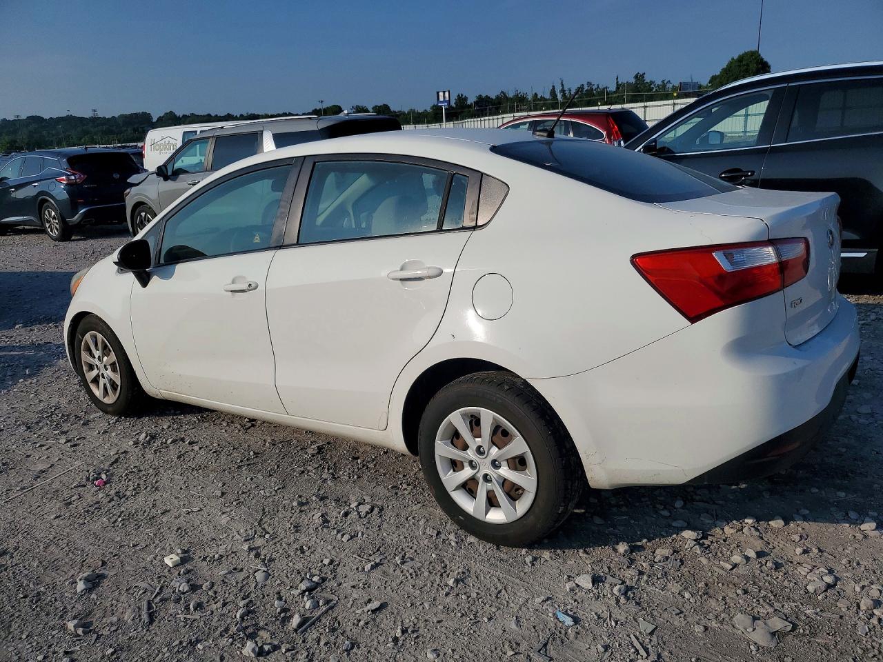 2014 Kia Rio Lx White vin: KNADM4A33E6328486