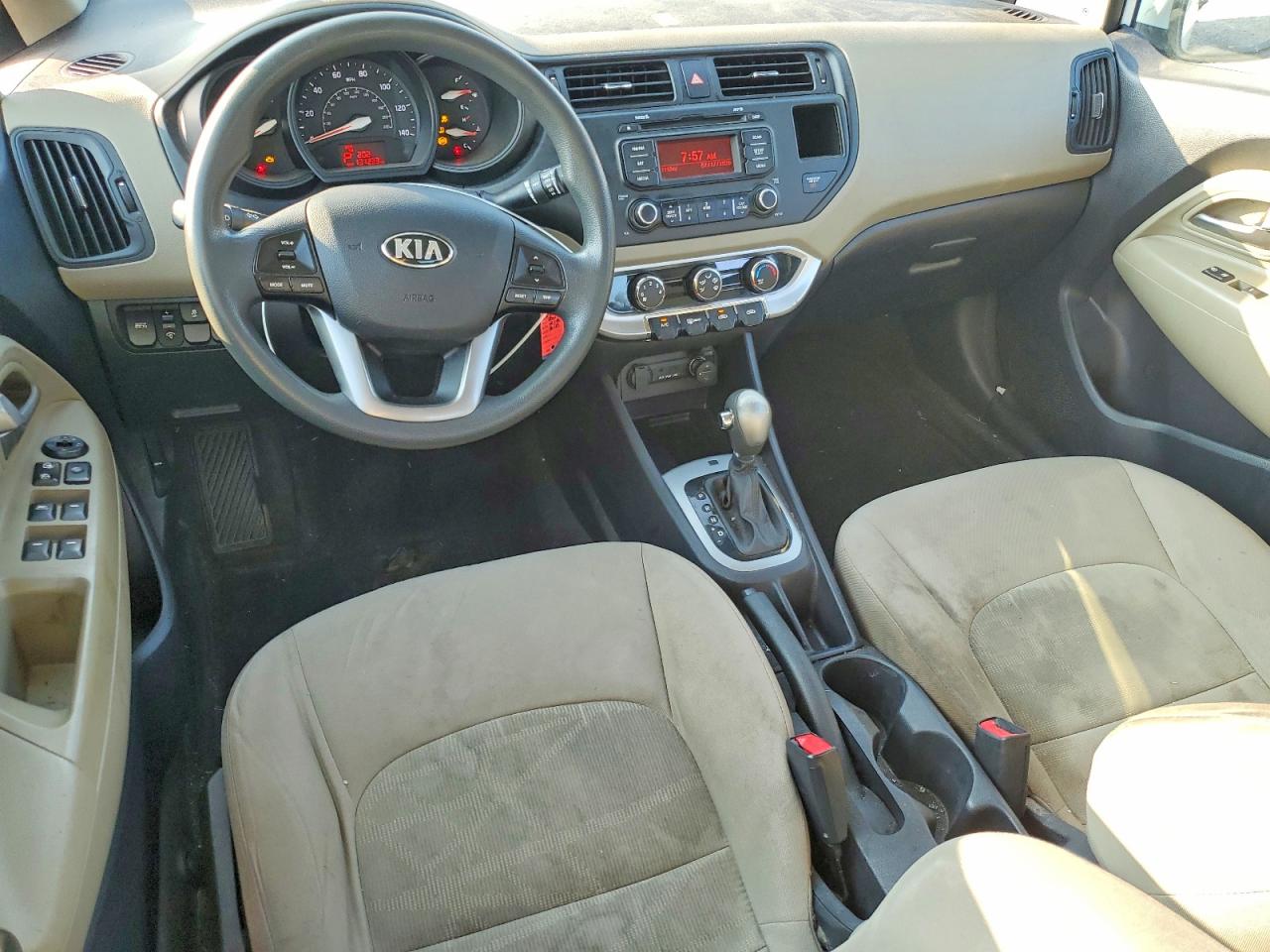 2014 Kia Rio Lx White vin: KNADM4A33E6328486