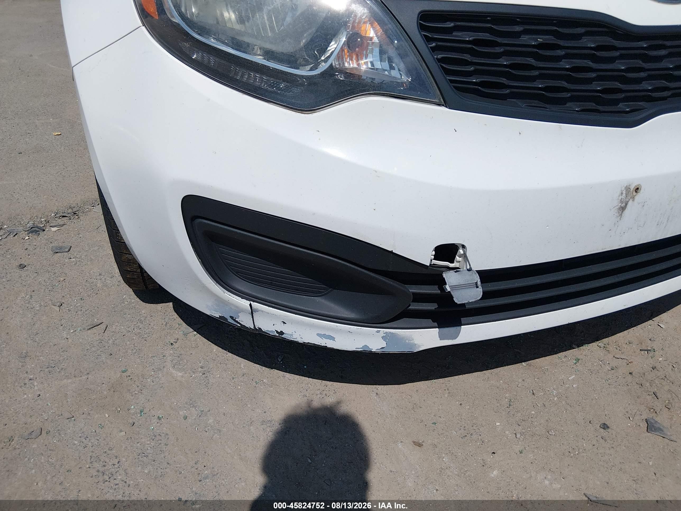 2014 Kia Rio Lx White vin: KNADM4A33E6331601