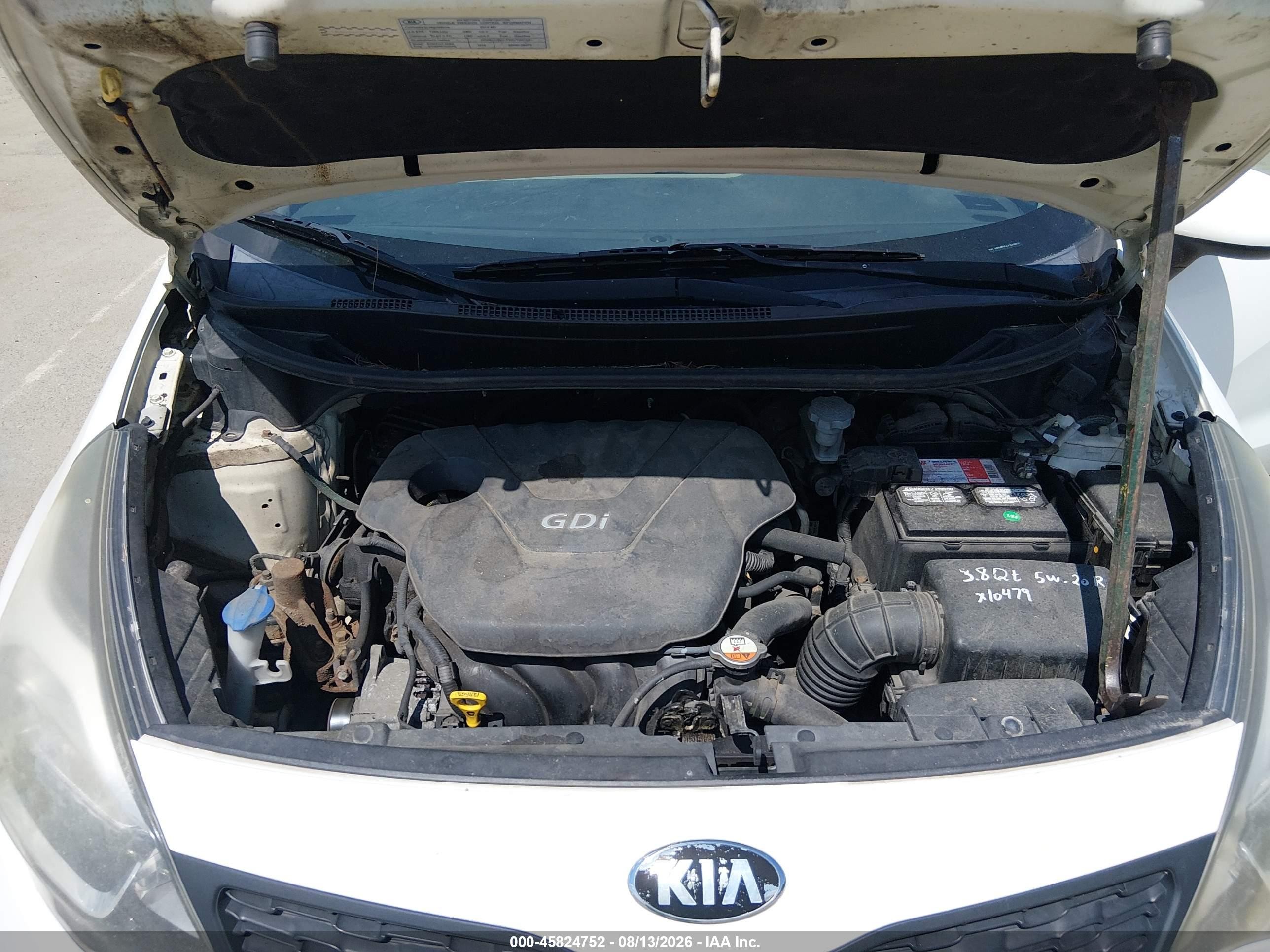 2014 Kia Rio Lx White vin: KNADM4A33E6331601
