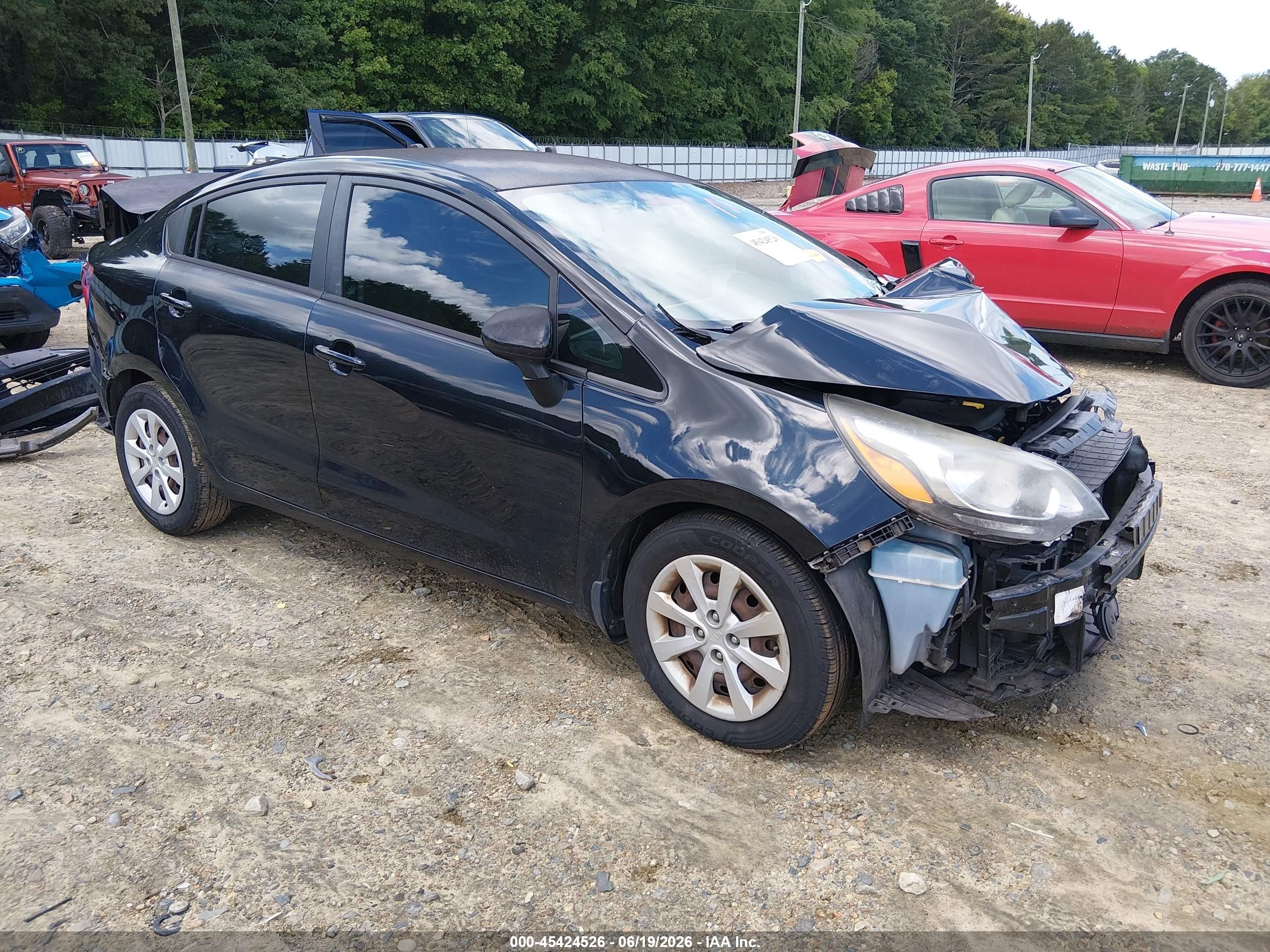 2014 Kia Rio Lx Black vin: KNADM4A33E6349760