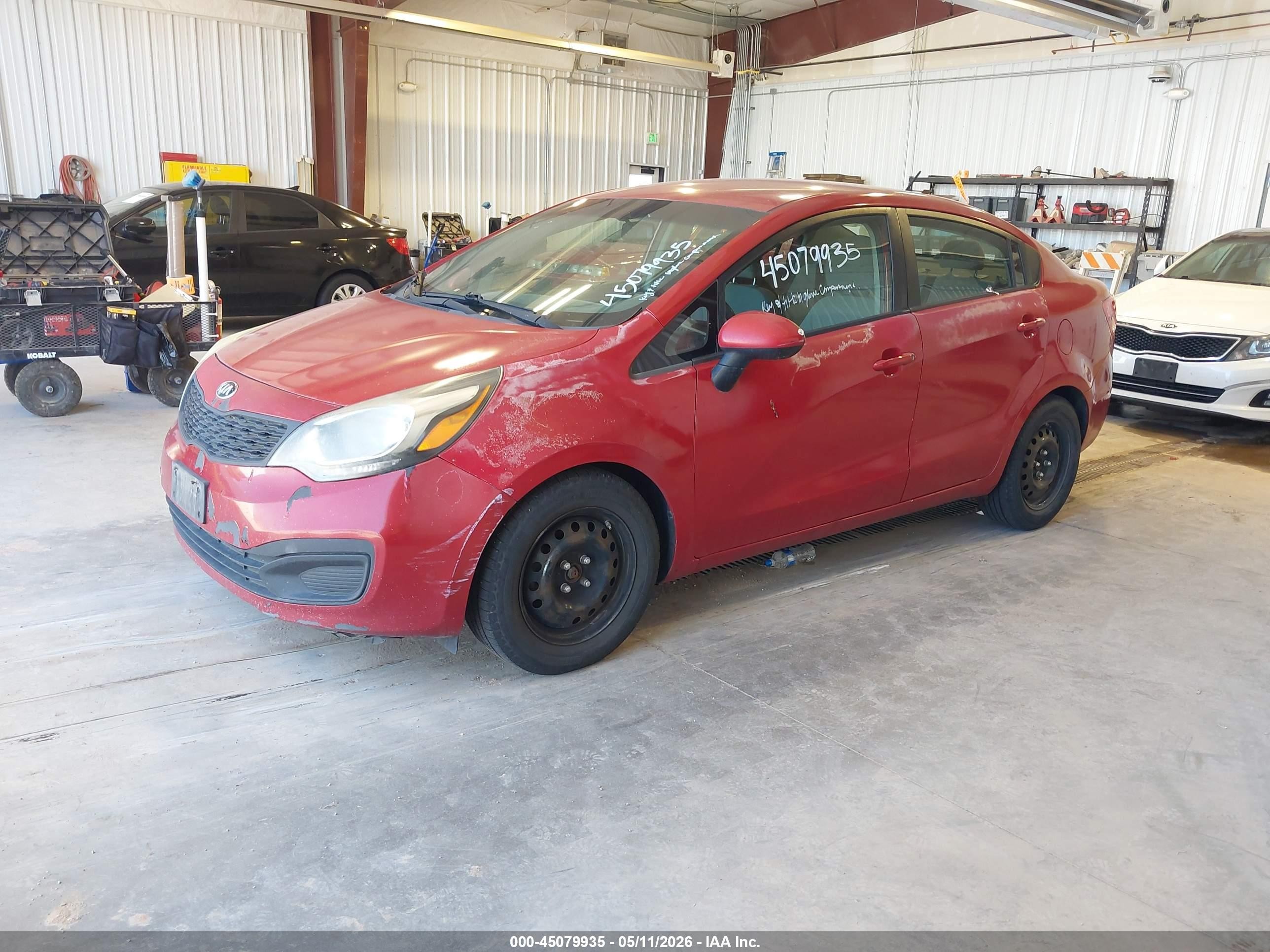 2014 Kia Rio Lx Red vin: KNADM4A33E6351380