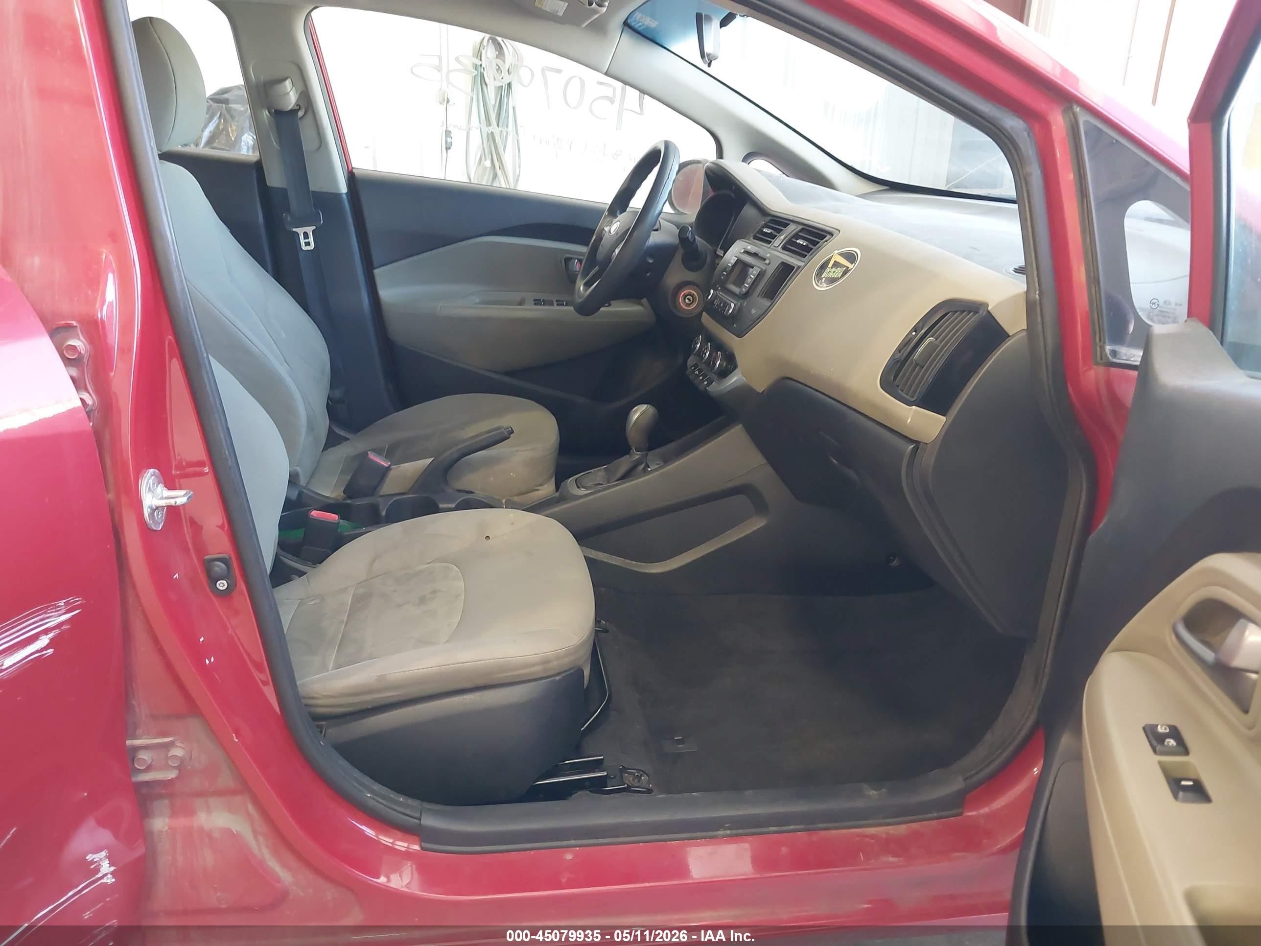 2014 Kia Rio Lx Red vin: KNADM4A33E6351380