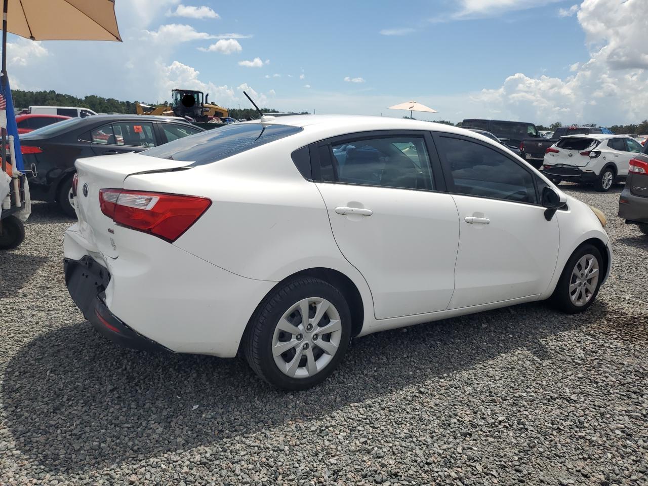 2014 Kia Rio Lx White vin: KNADM4A33E6364565