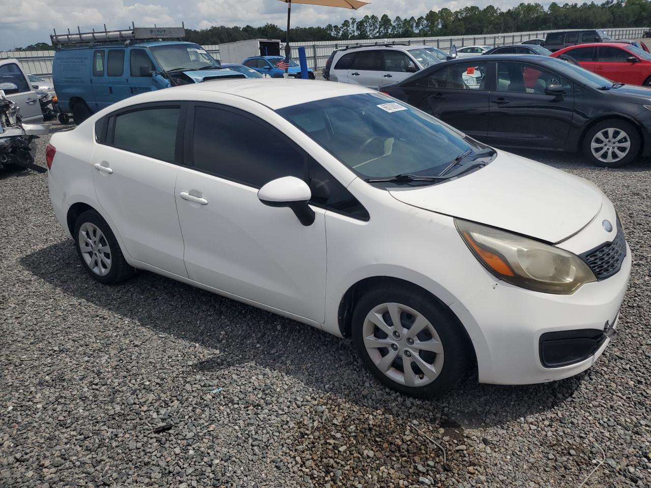 2014 Kia Rio Lx White vin: KNADM4A33E6364565