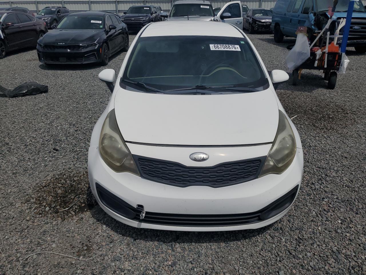 2014 Kia Rio Lx White vin: KNADM4A33E6364565