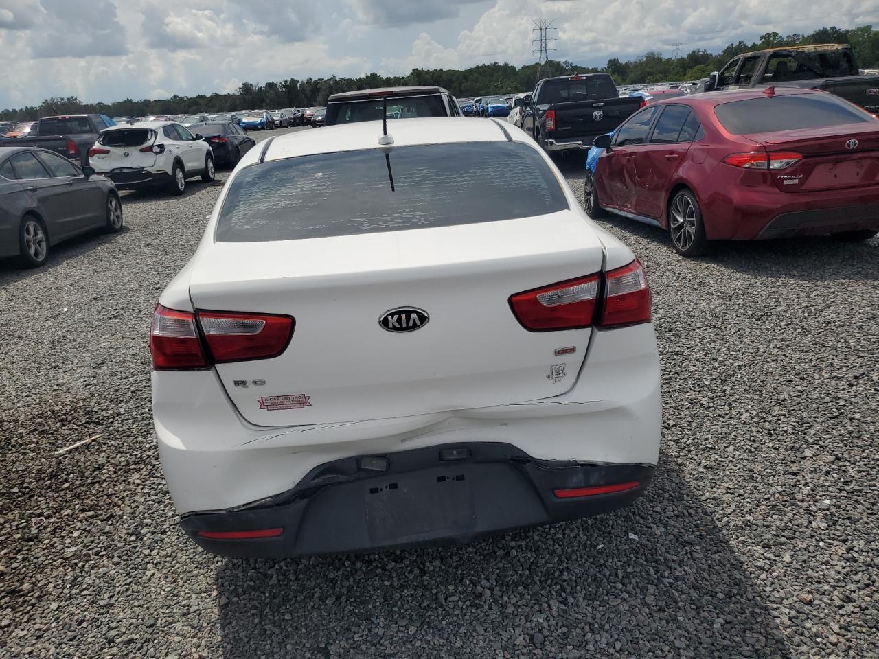 2014 Kia Rio Lx White vin: KNADM4A33E6364565