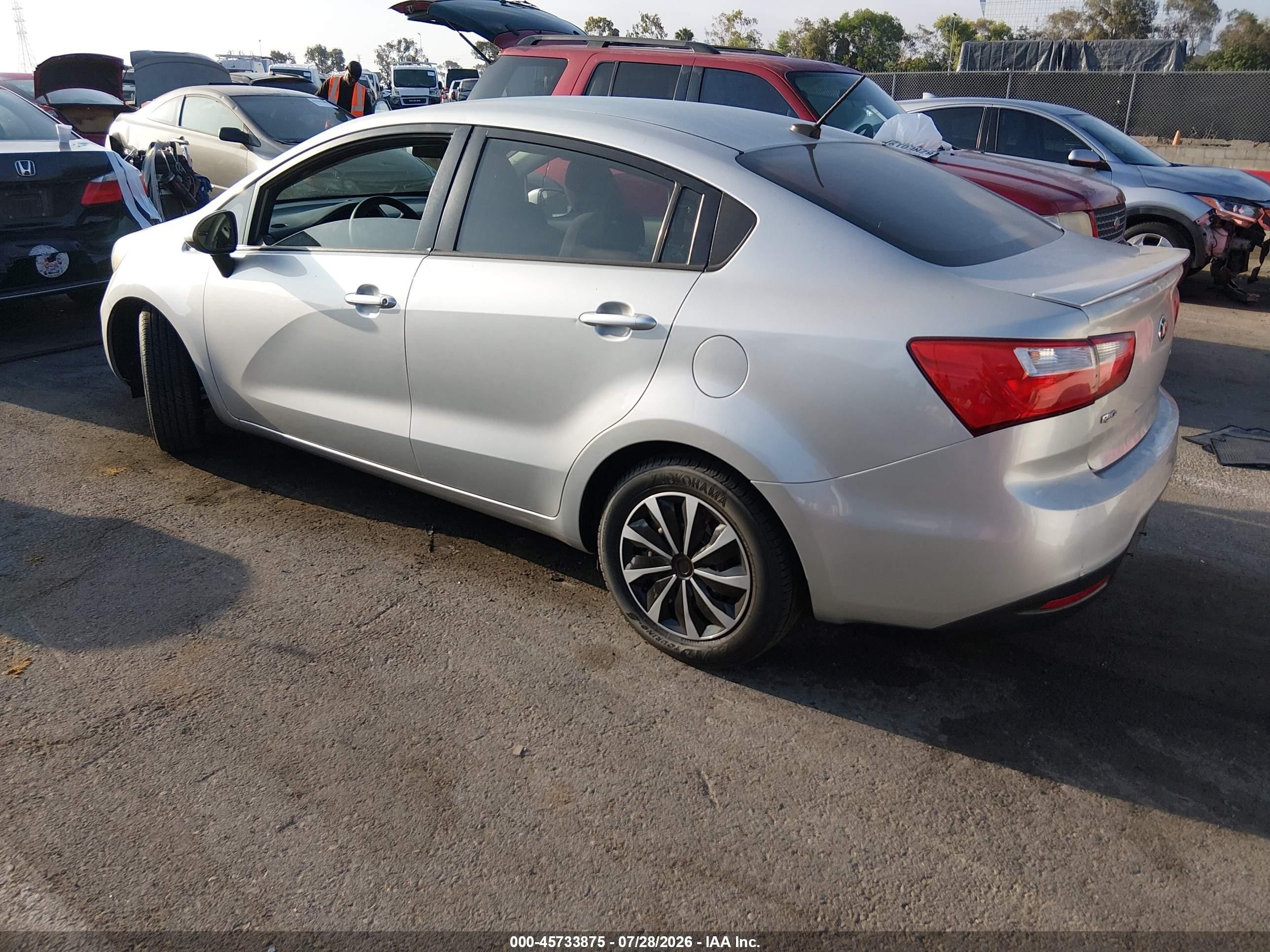 2014 Kia Rio Lx Silver vin: KNADM4A33E6364808