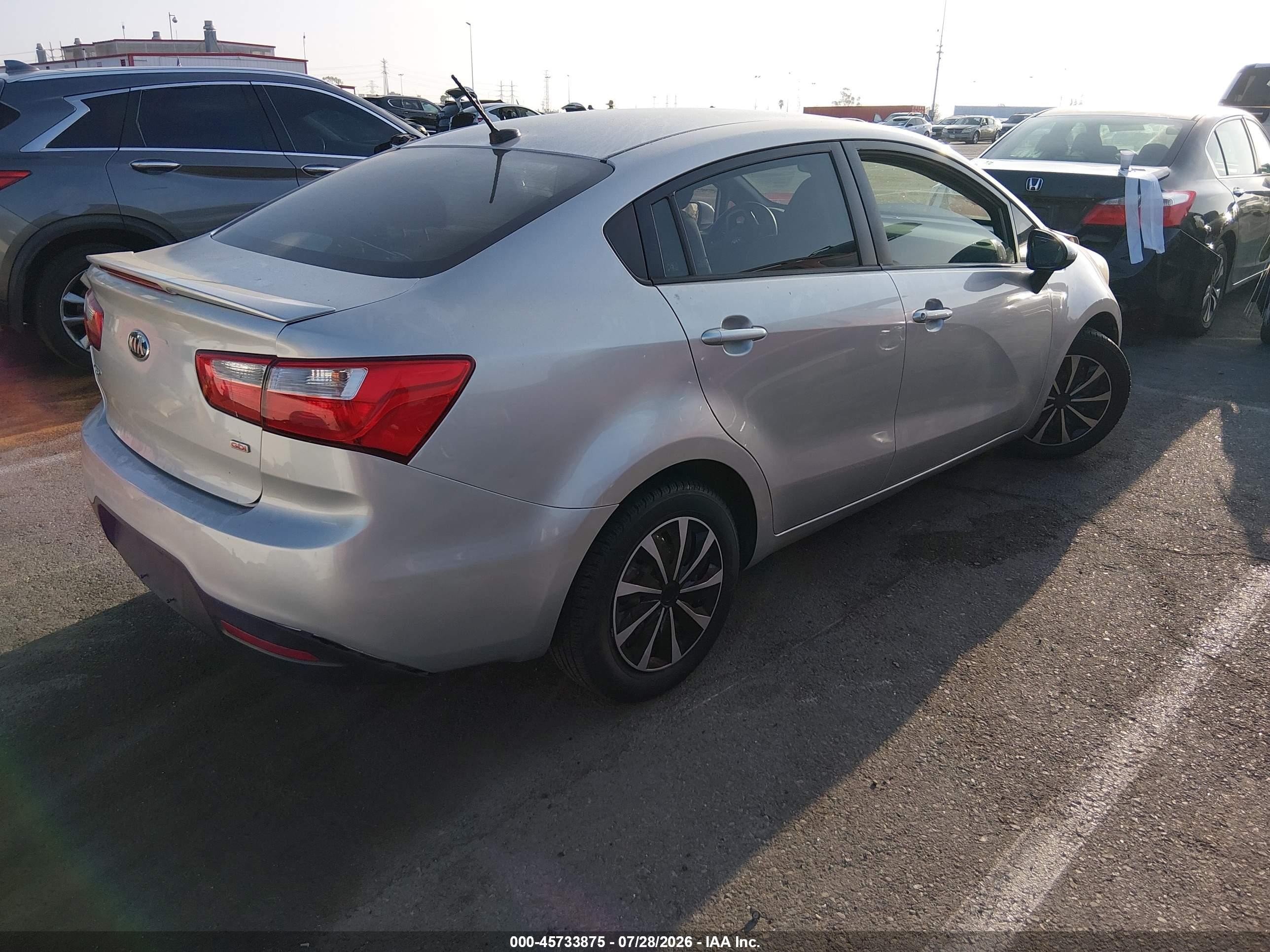 2014 Kia Rio Lx Silver vin: KNADM4A33E6364808