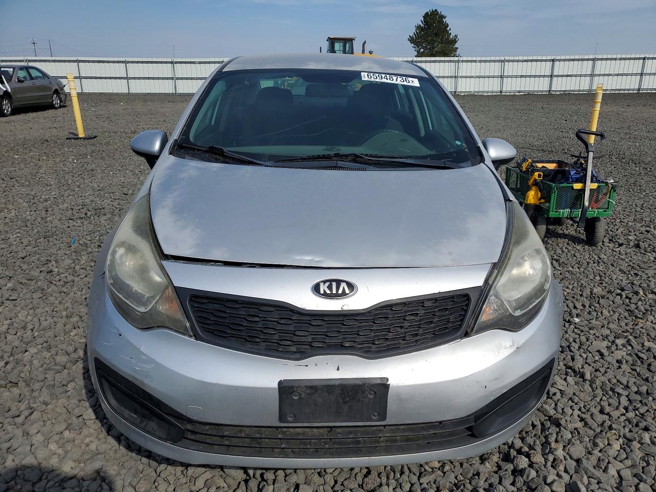 2014 Kia Rio Lx Silver vin: KNADM4A33E6373735