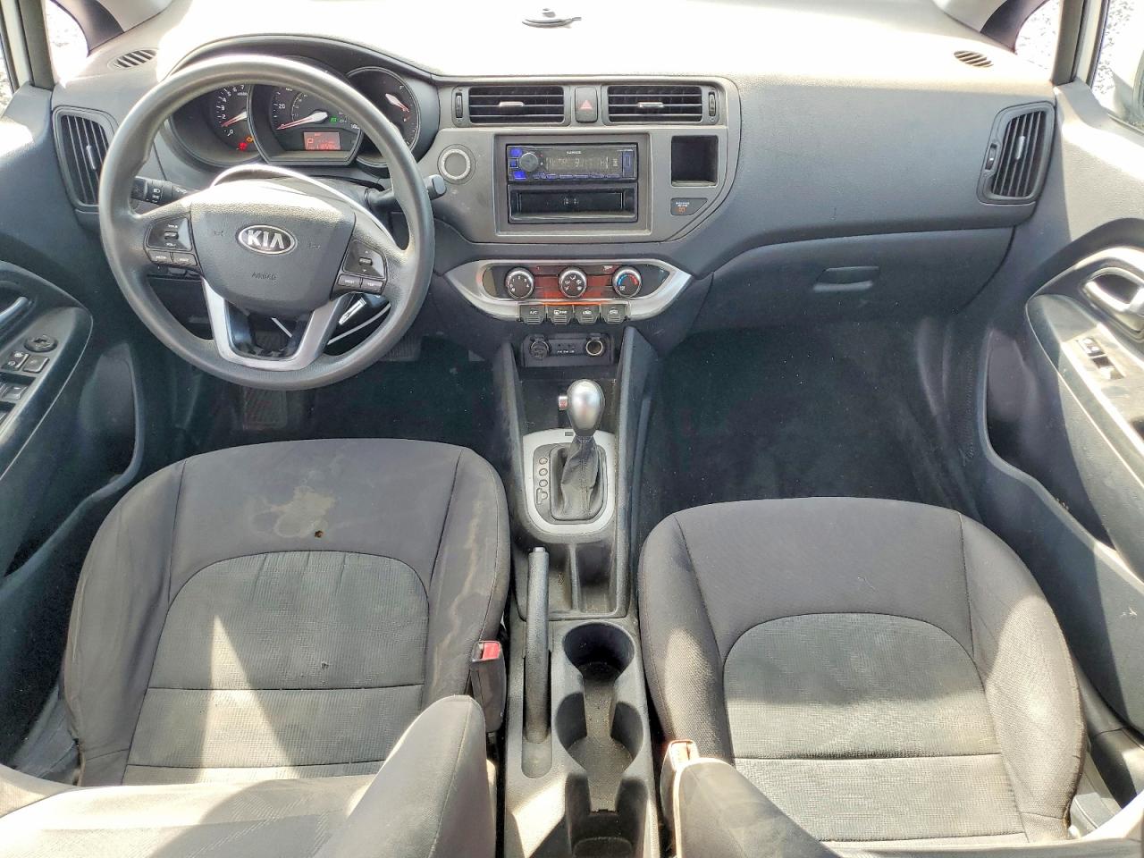 2014 Kia Rio Lx Silver vin: KNADM4A33E6373735