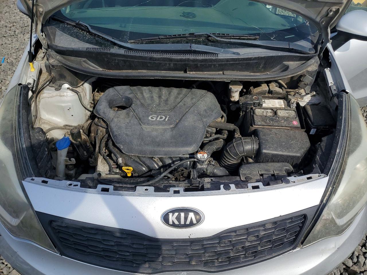 2014 Kia Rio Lx Silver vin: KNADM4A33E6373735