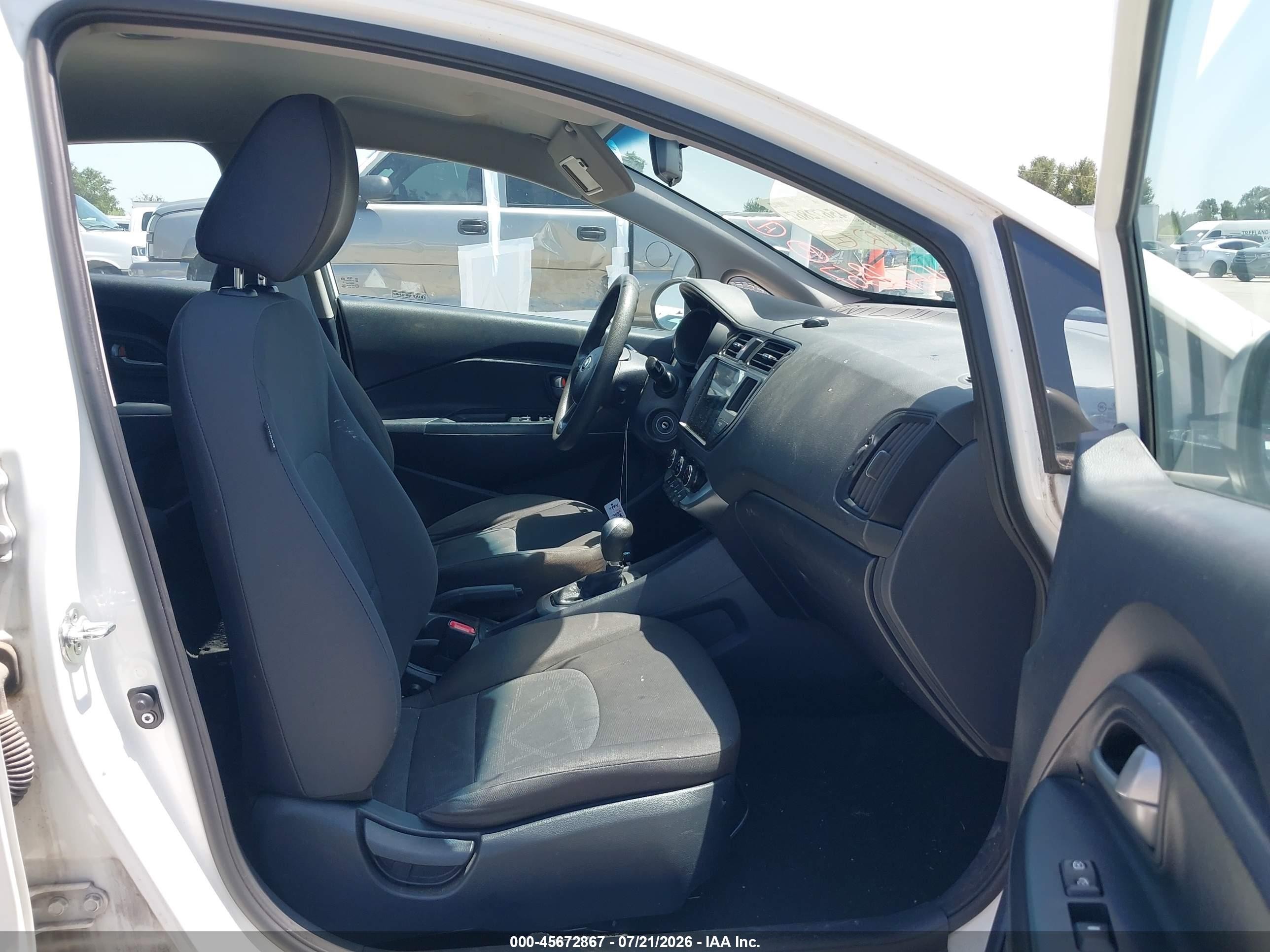 2014 Kia Rio Lx White vin: KNADM4A33E6417099
