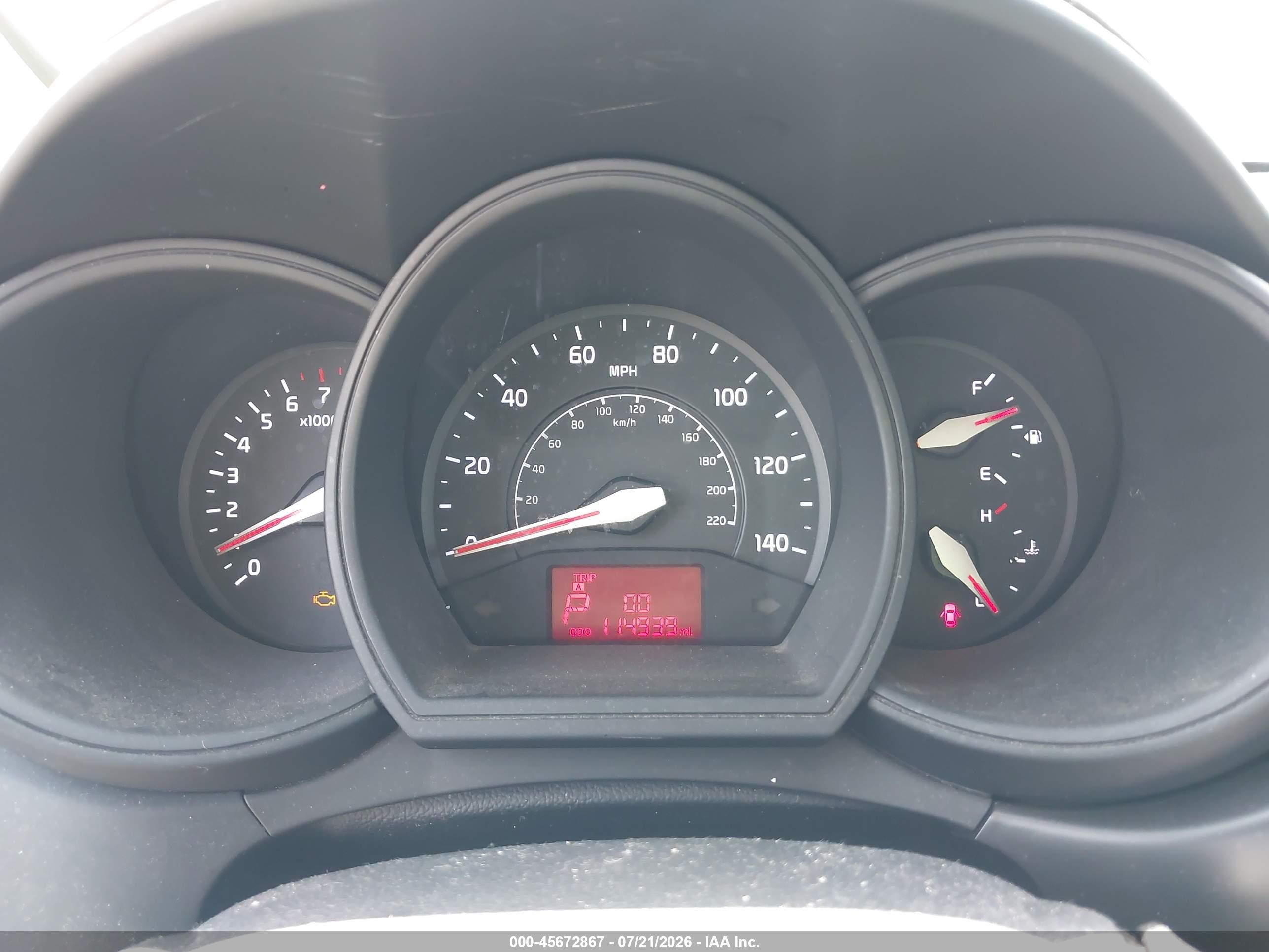 2014 Kia Rio Lx White vin: KNADM4A33E6417099