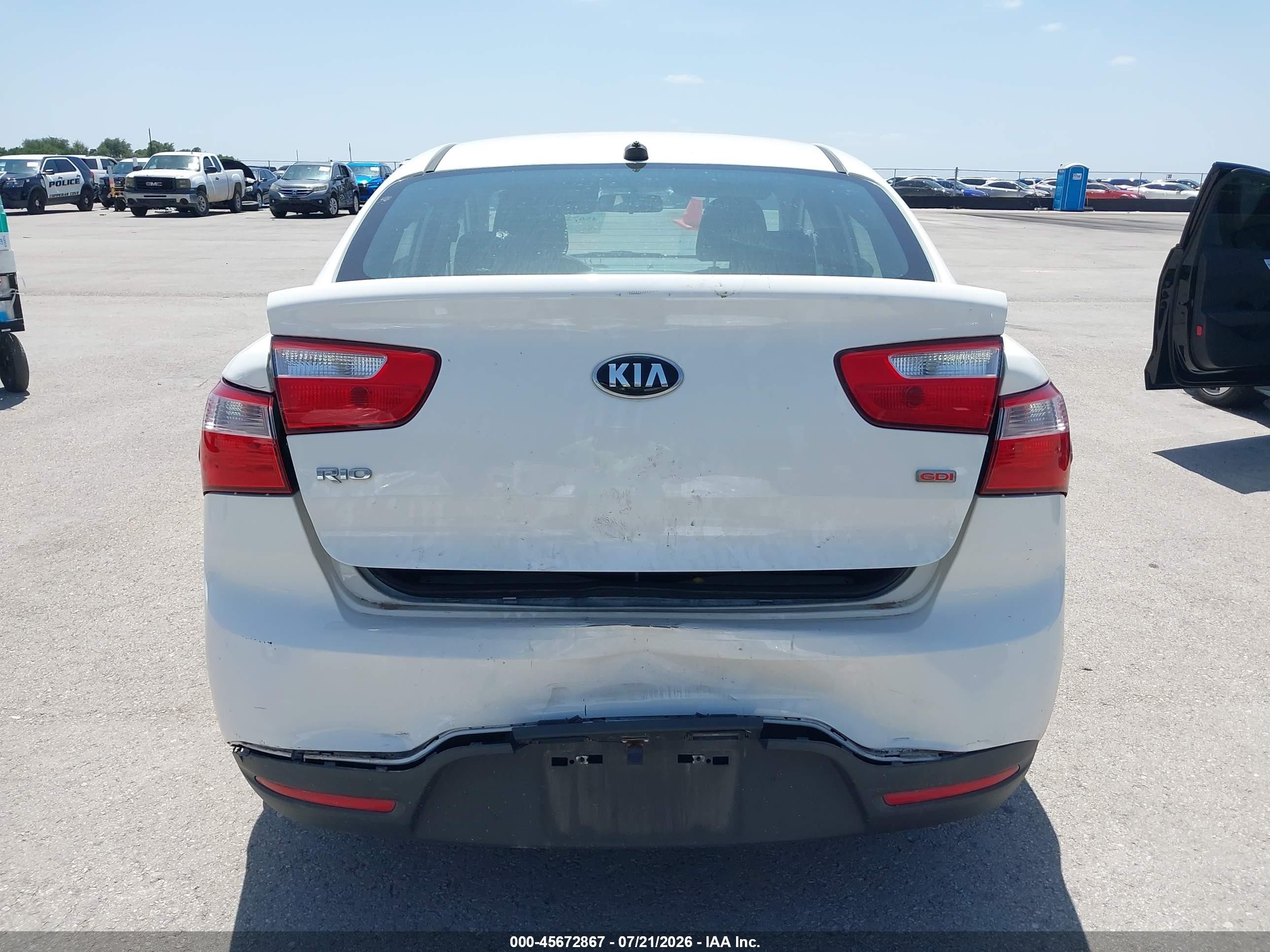 2014 Kia Rio Lx White vin: KNADM4A33E6417099