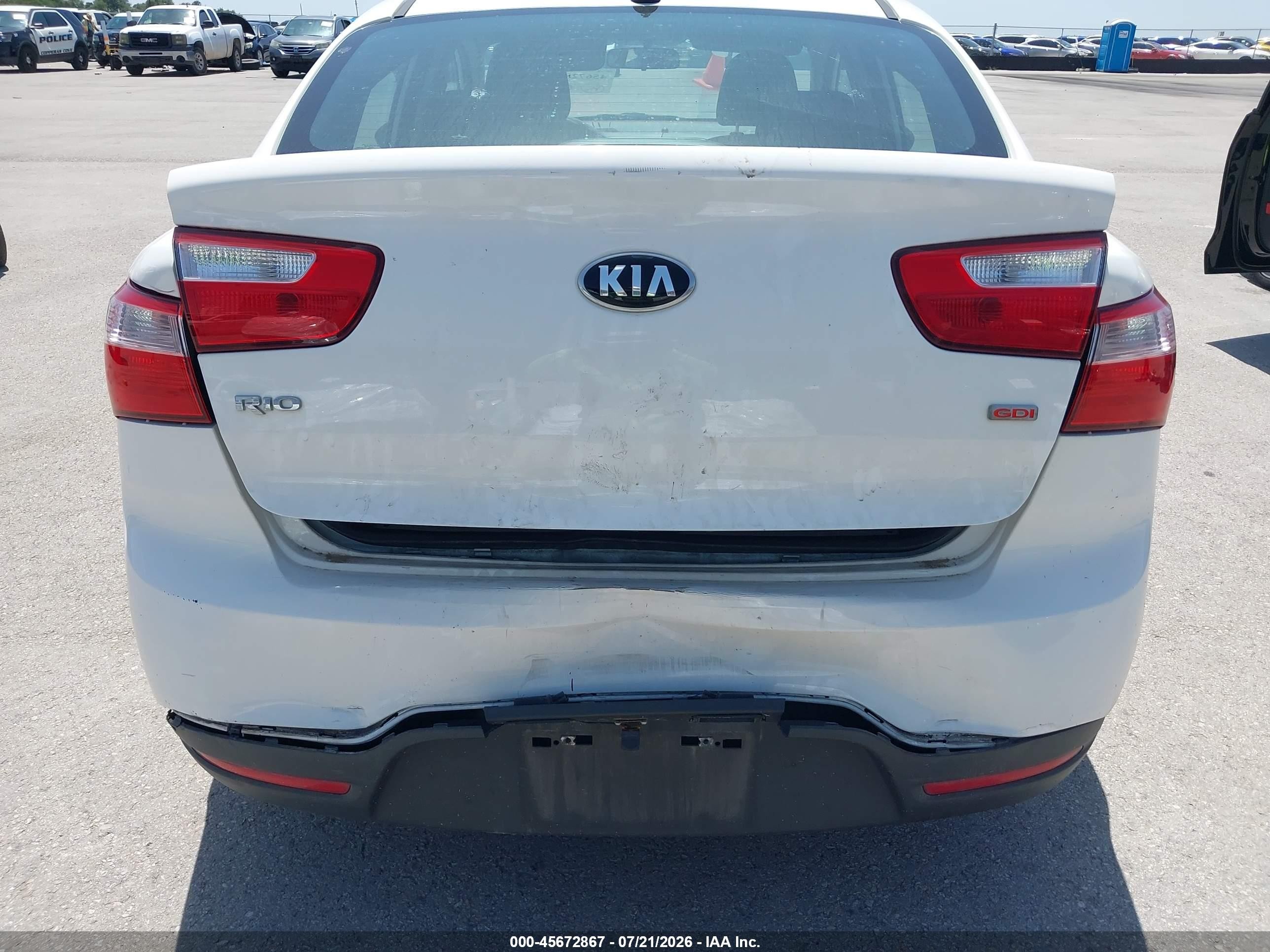 2014 Kia Rio Lx White vin: KNADM4A33E6417099