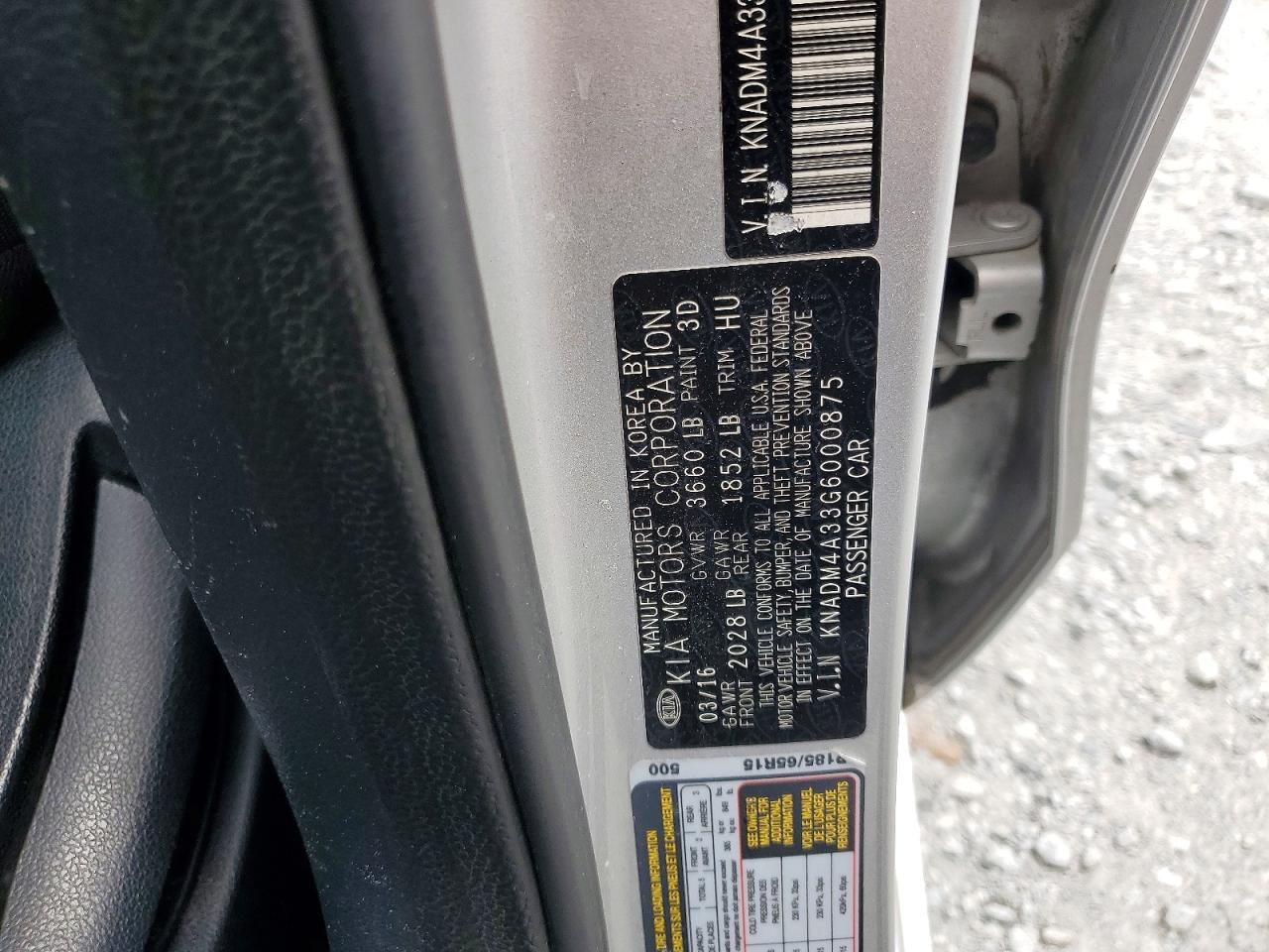 2016 Kia Rio Lx Silver vin: KNADM4A33G6000875