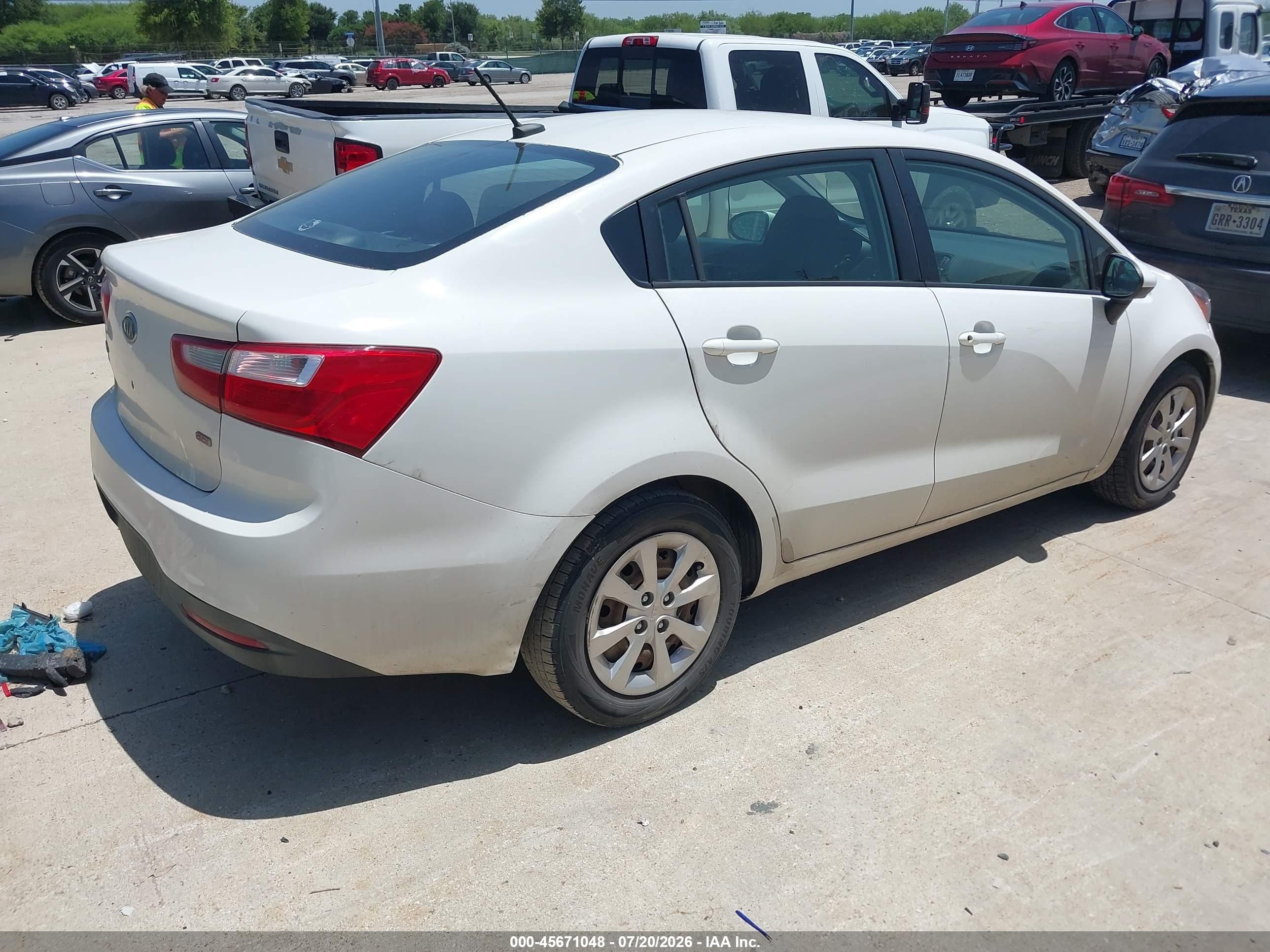 2012 Kia Rio Lx White vin: KNADM4A34C6093173