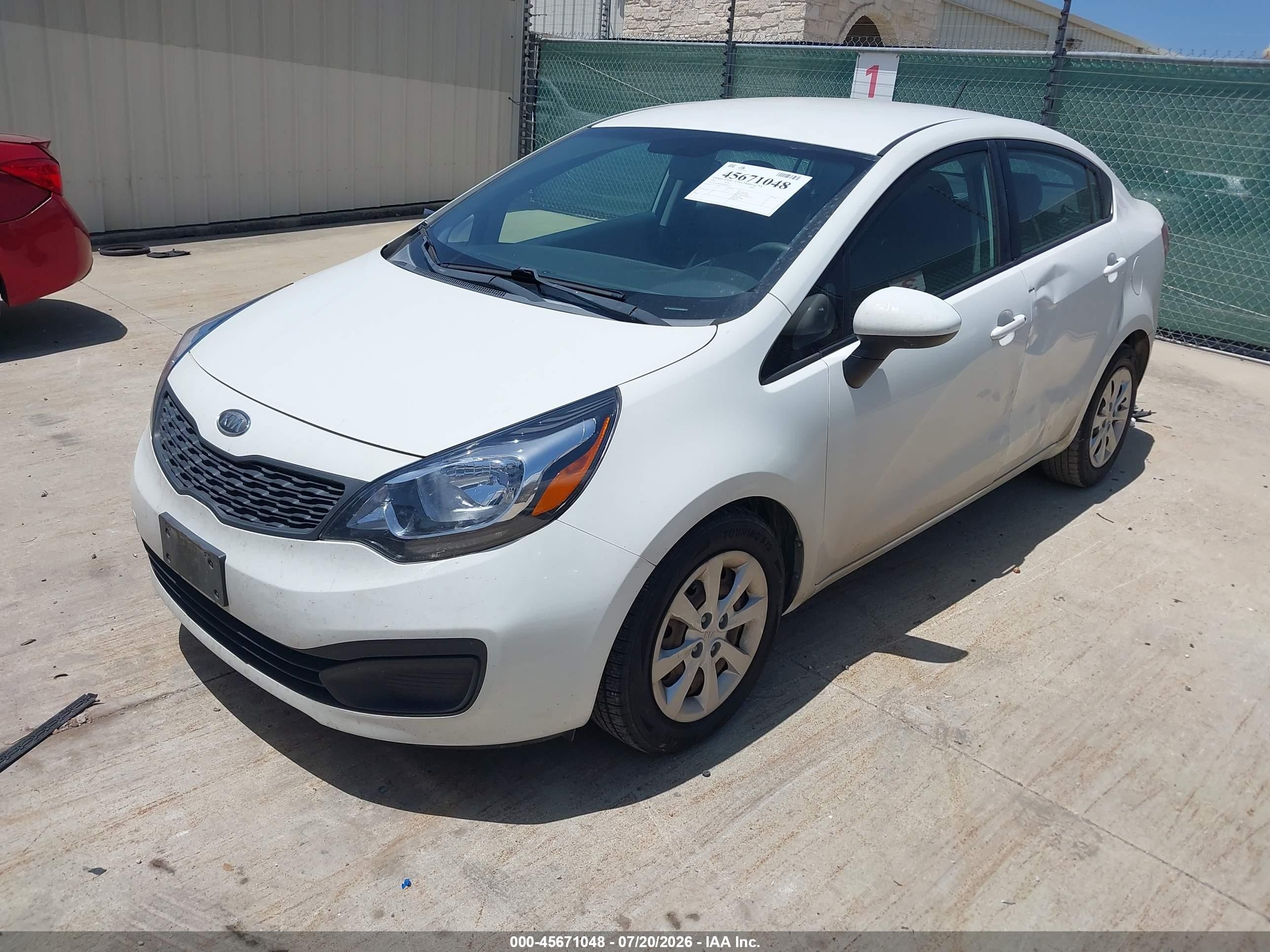 2012 Kia Rio Lx White vin: KNADM4A34C6093173
