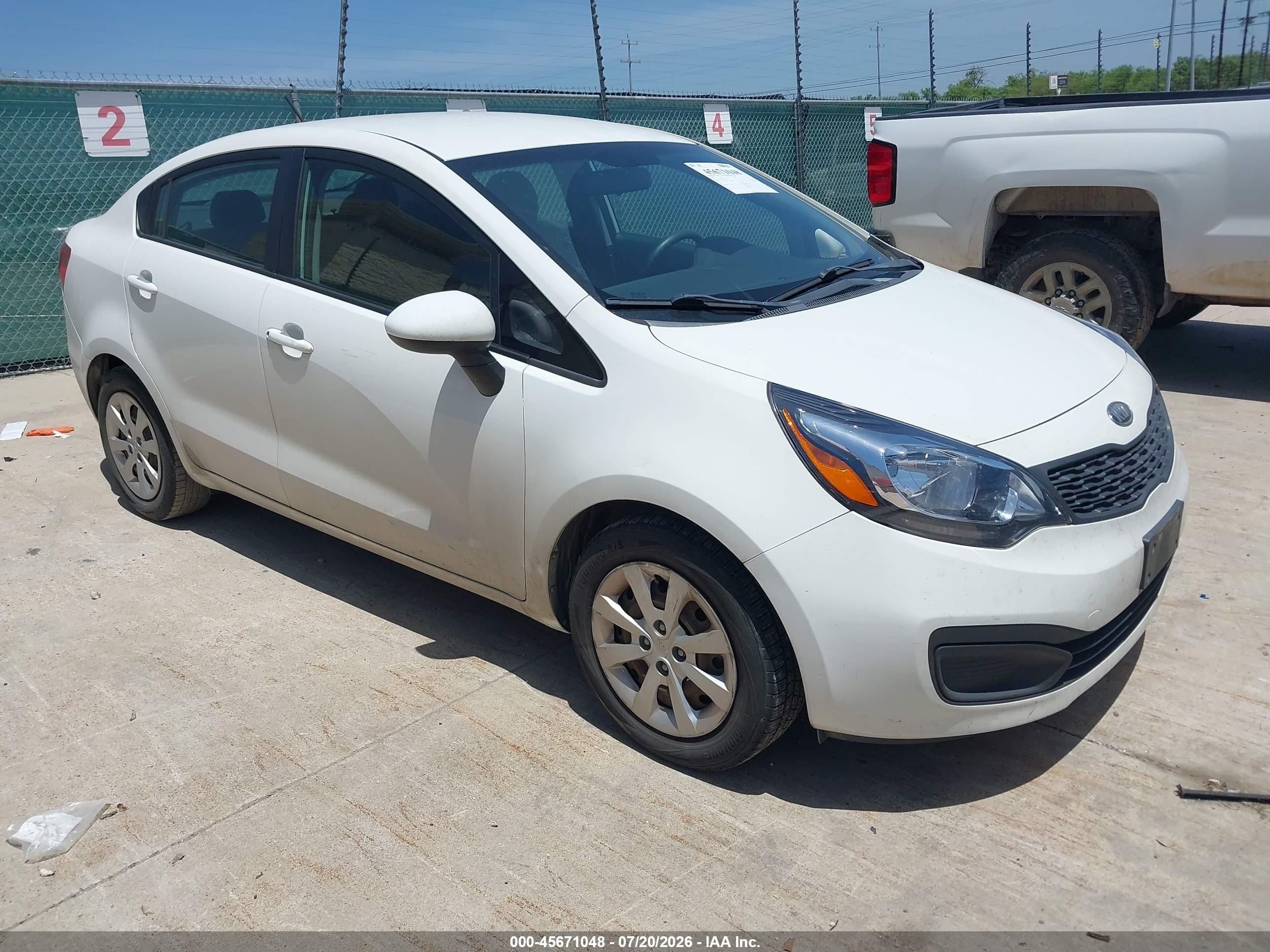 2012 Kia Rio Lx White vin: KNADM4A34C6093173