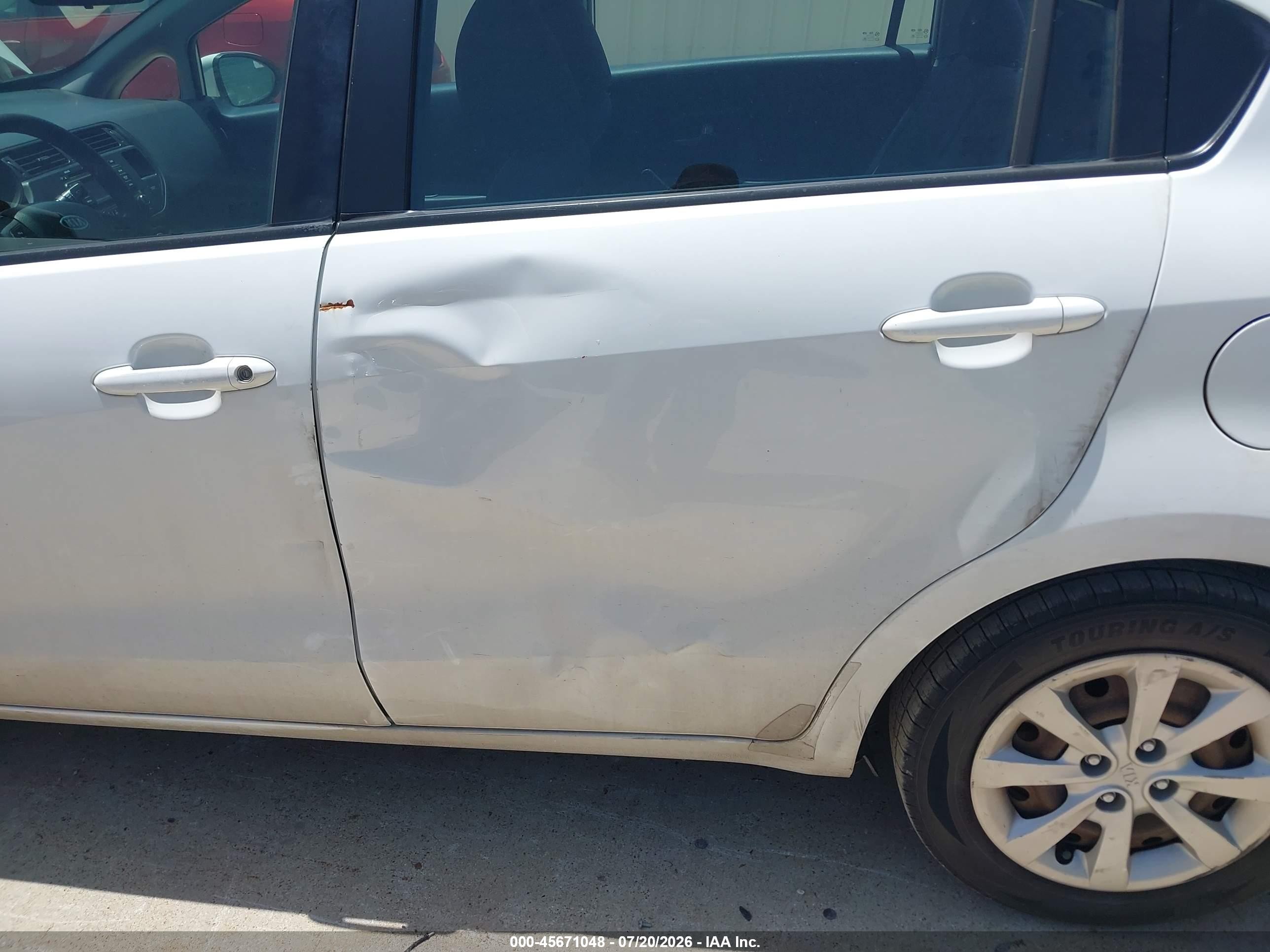 2012 Kia Rio Lx White vin: KNADM4A34C6093173