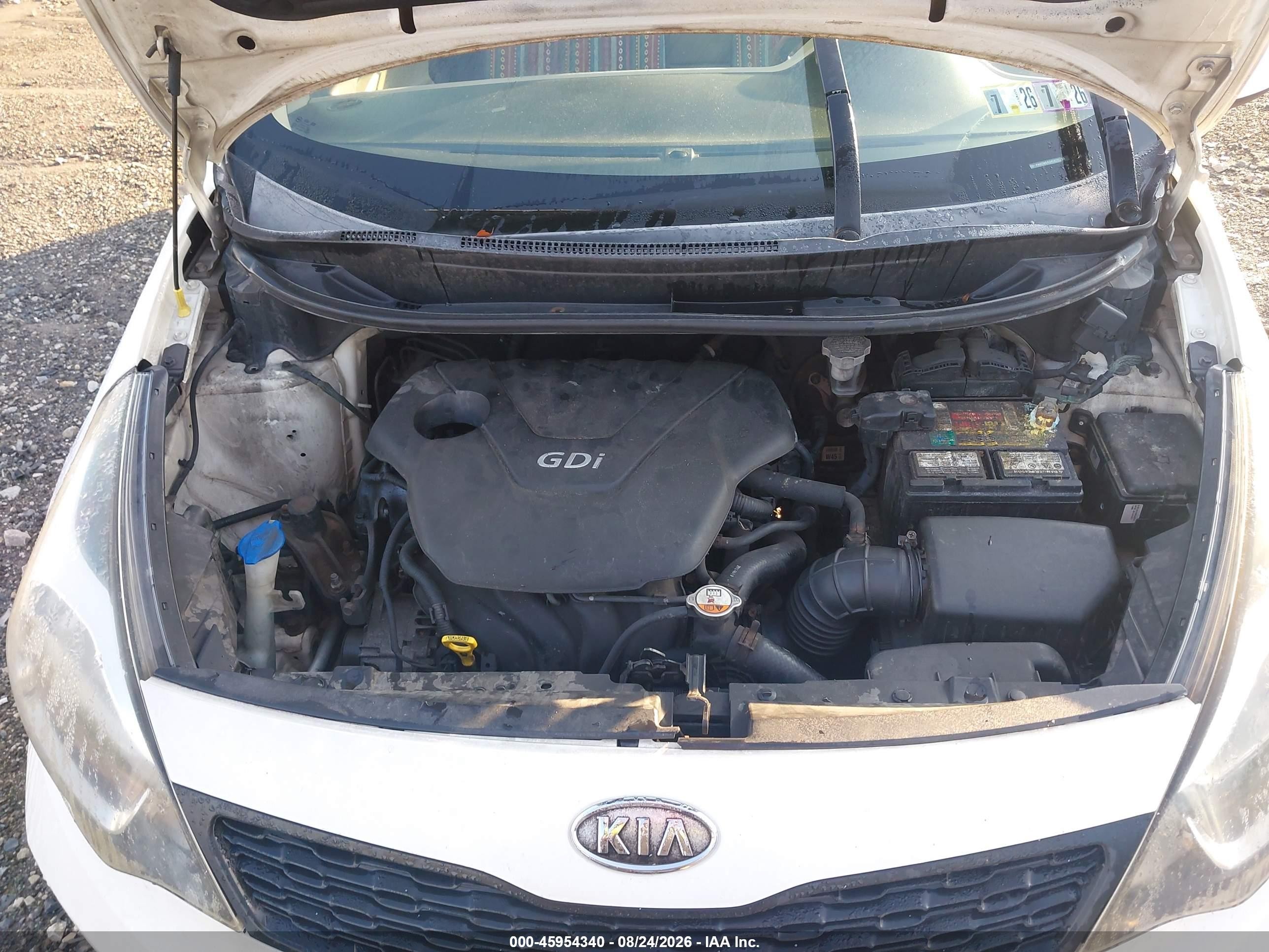2013 Kia Rio Lx White vin: KNADM4A34D6111284