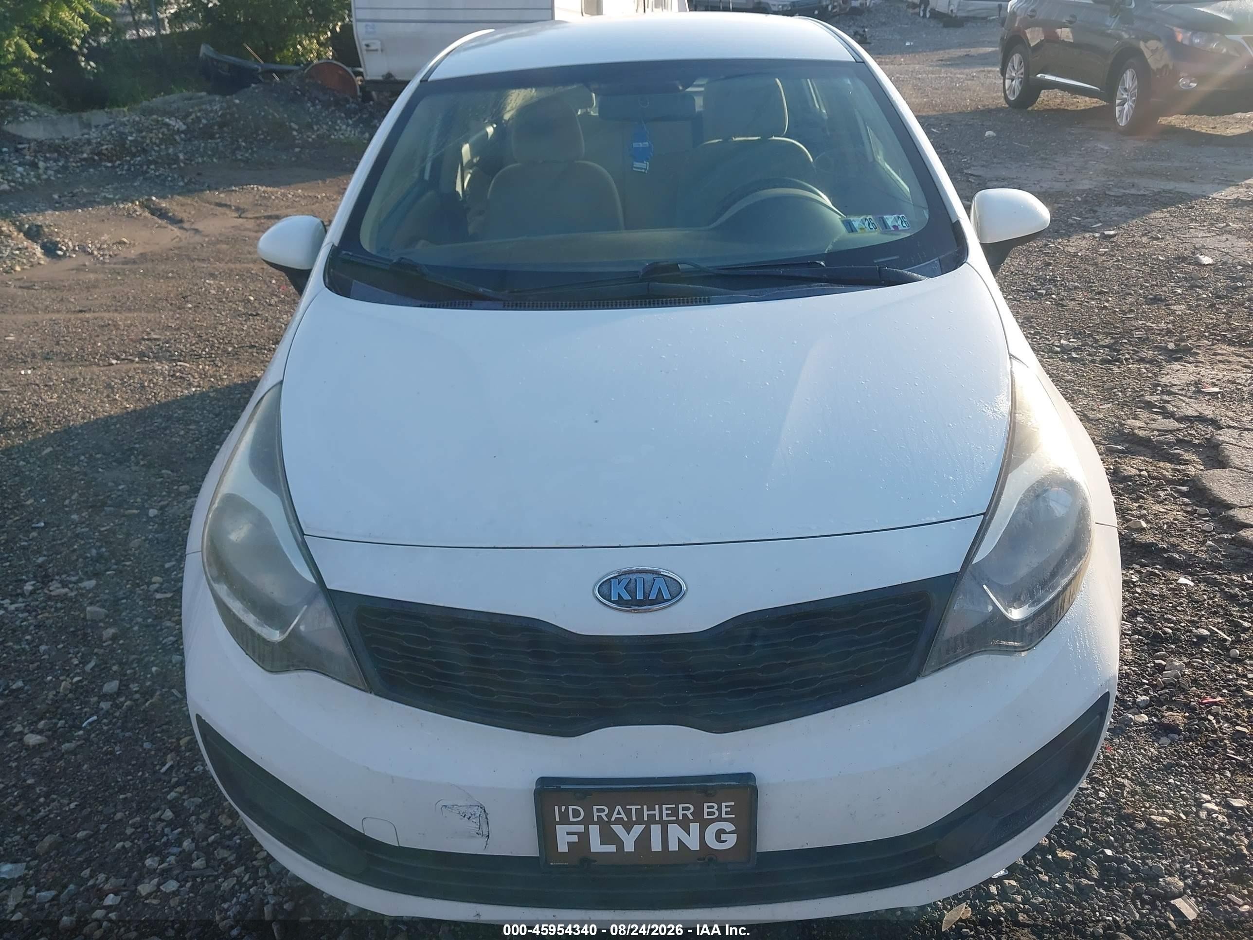 2013 Kia Rio Lx White vin: KNADM4A34D6111284