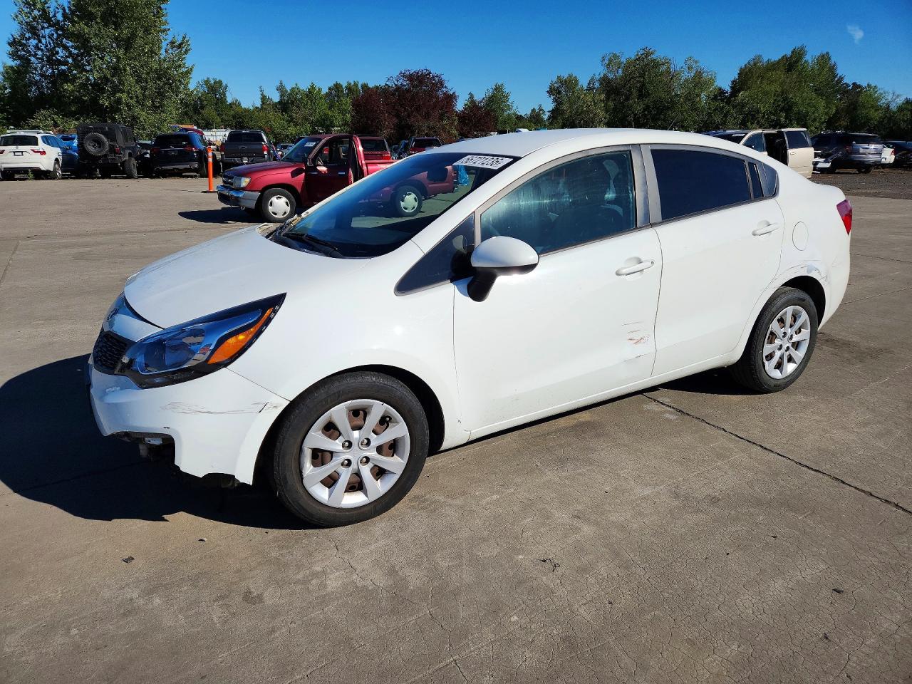 2013 Kia Rio Lx White vin: KNADM4A34D6154376