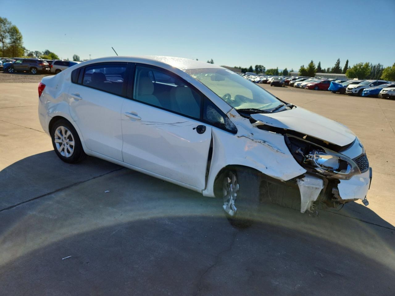 2013 Kia Rio Lx White vin: KNADM4A34D6154376