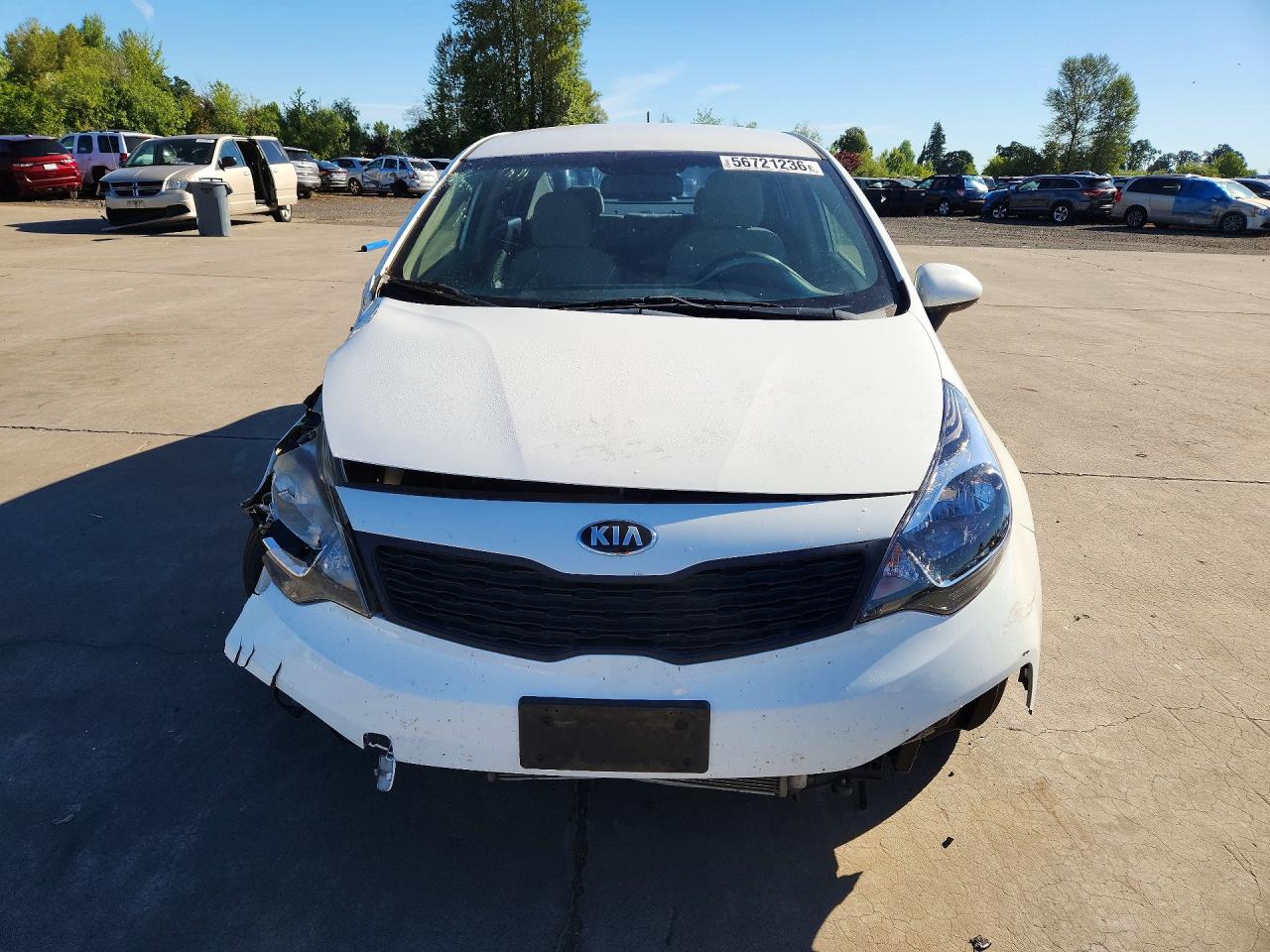 2013 Kia Rio Lx White vin: KNADM4A34D6154376