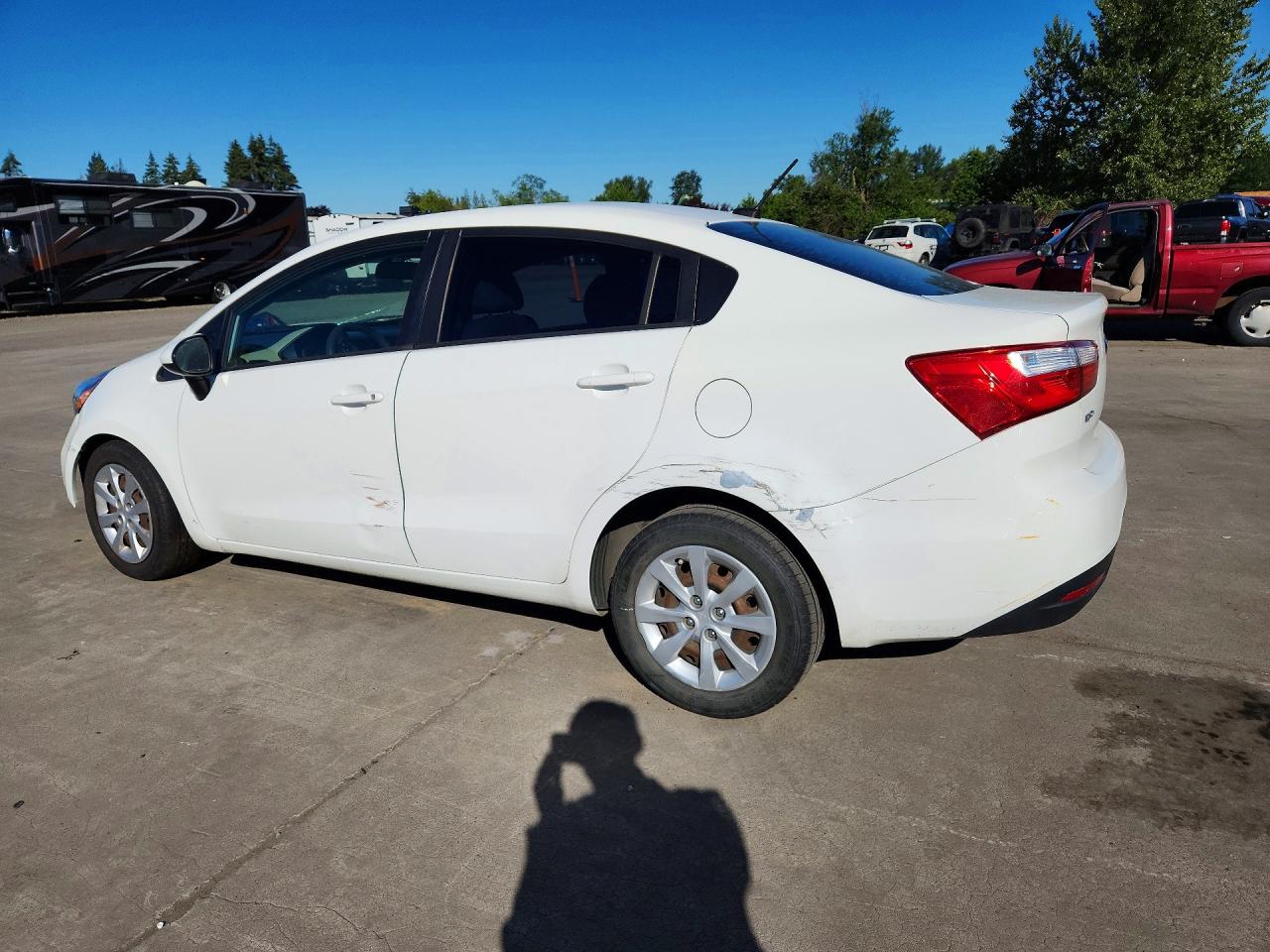 2013 Kia Rio Lx White vin: KNADM4A34D6154376