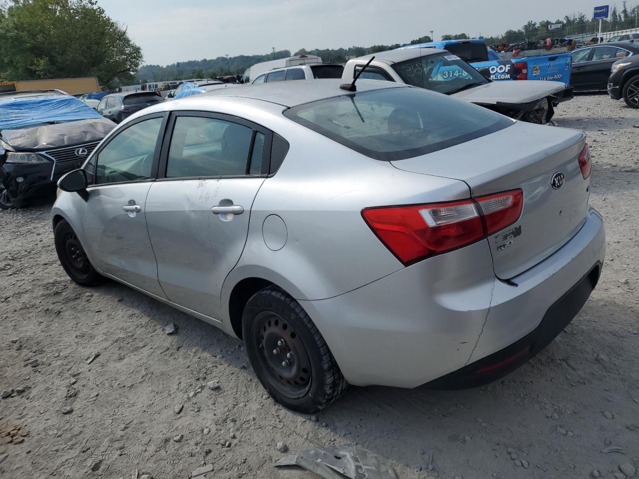 2013 Kia Rio Lx Silver vin: KNADM4A34D6180847